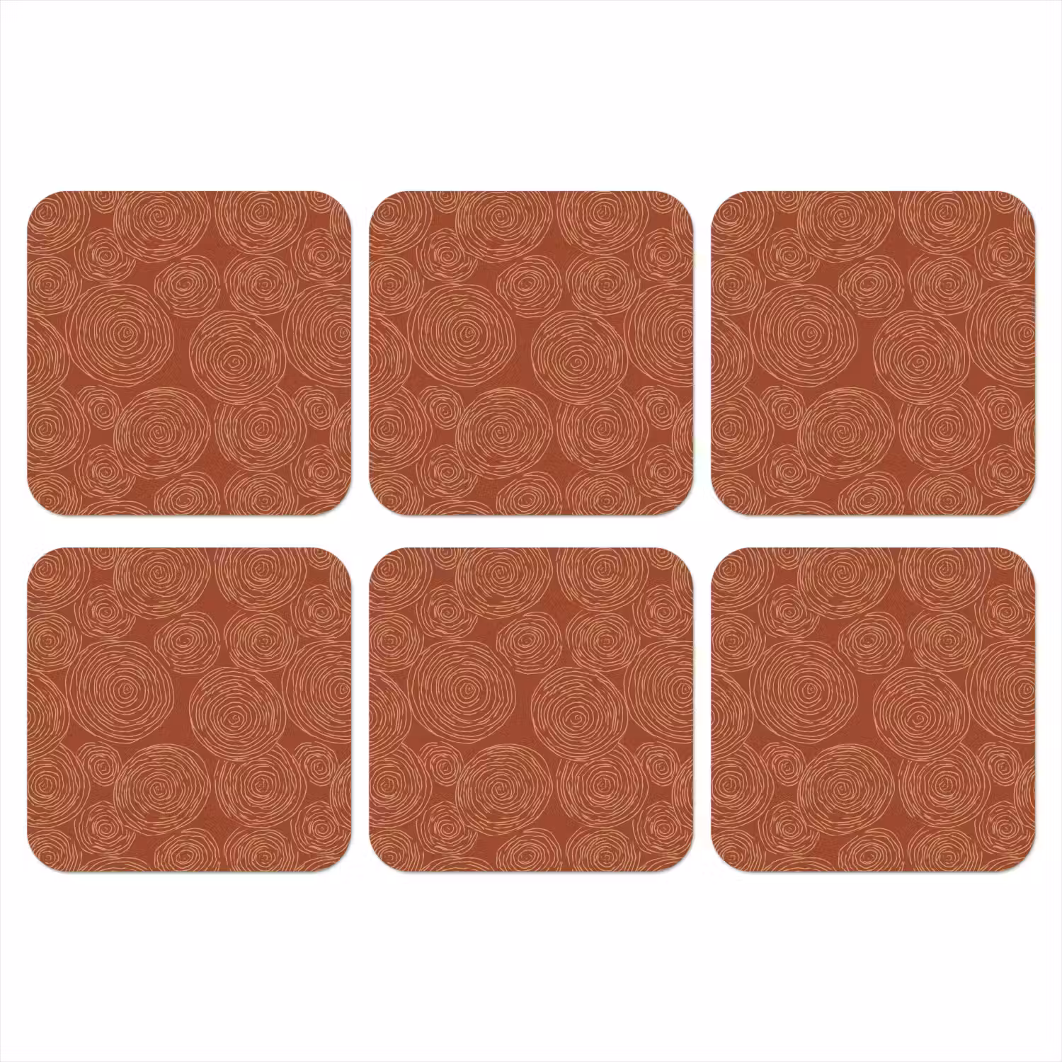 Cirkels - Abstract - Artistiek - Terracotta onderzetter kurk middel 366 -3d