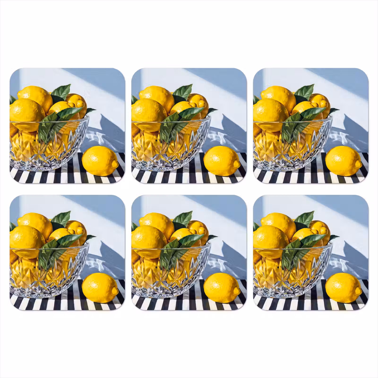 Onderzetter - Citroenen - Fruit - Geel - Citroenen - Fruit - Geel onderzetter kurk middel