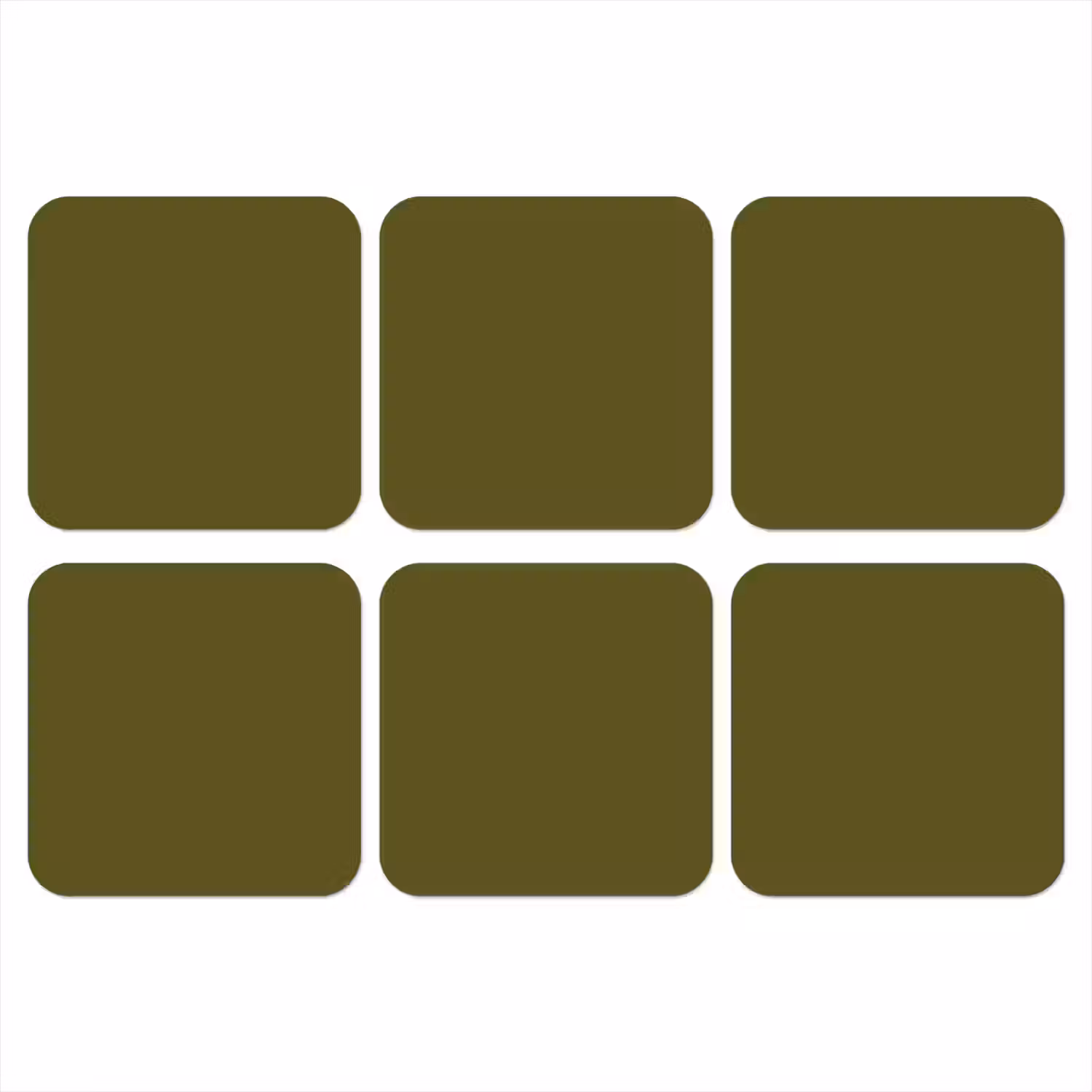 Dark - Olive - Groen onderzetter kurk middel 366 -3d