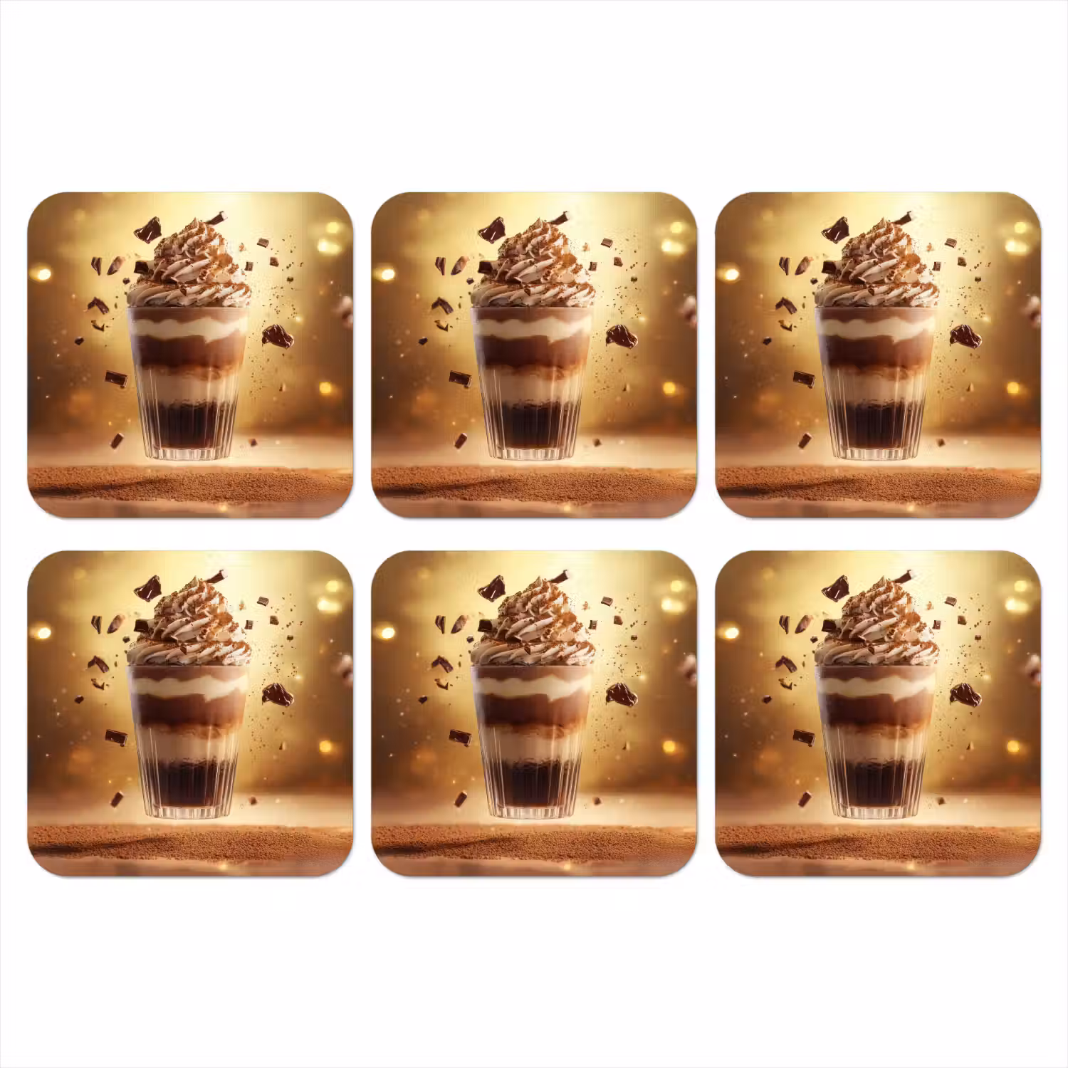 Dessert - Chocolade - Zoet - Eten onderzetter kurk middel -3d
