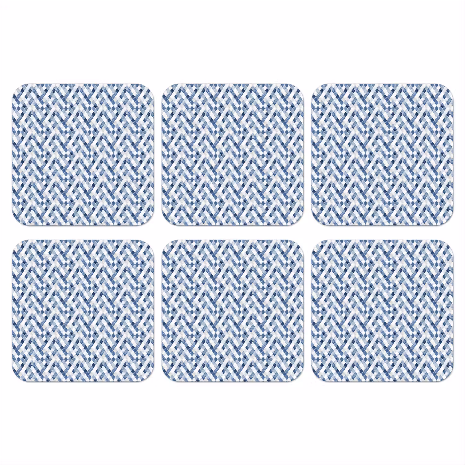 Diamant - Patroon - Blauw - Wit onderzetter kurk middel 366 -3d