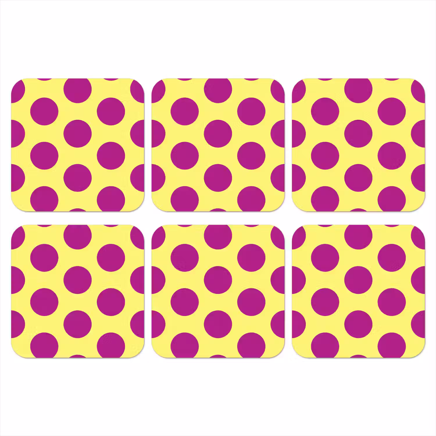 Dots - Klassiek - Geel onderzetter kurk middel 366 -3d