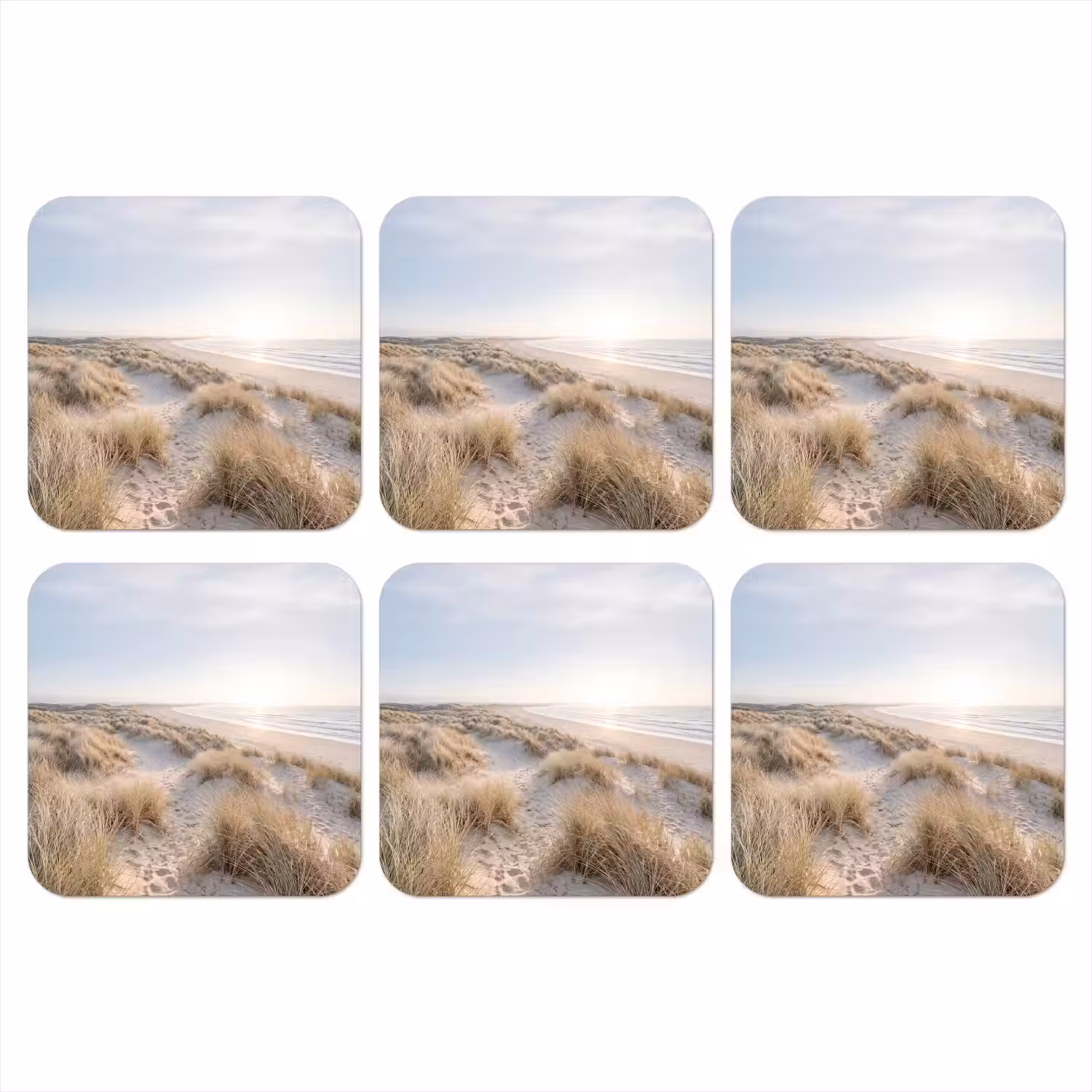 Duinen - Strand - Beige onderzetter kurk middel -3d