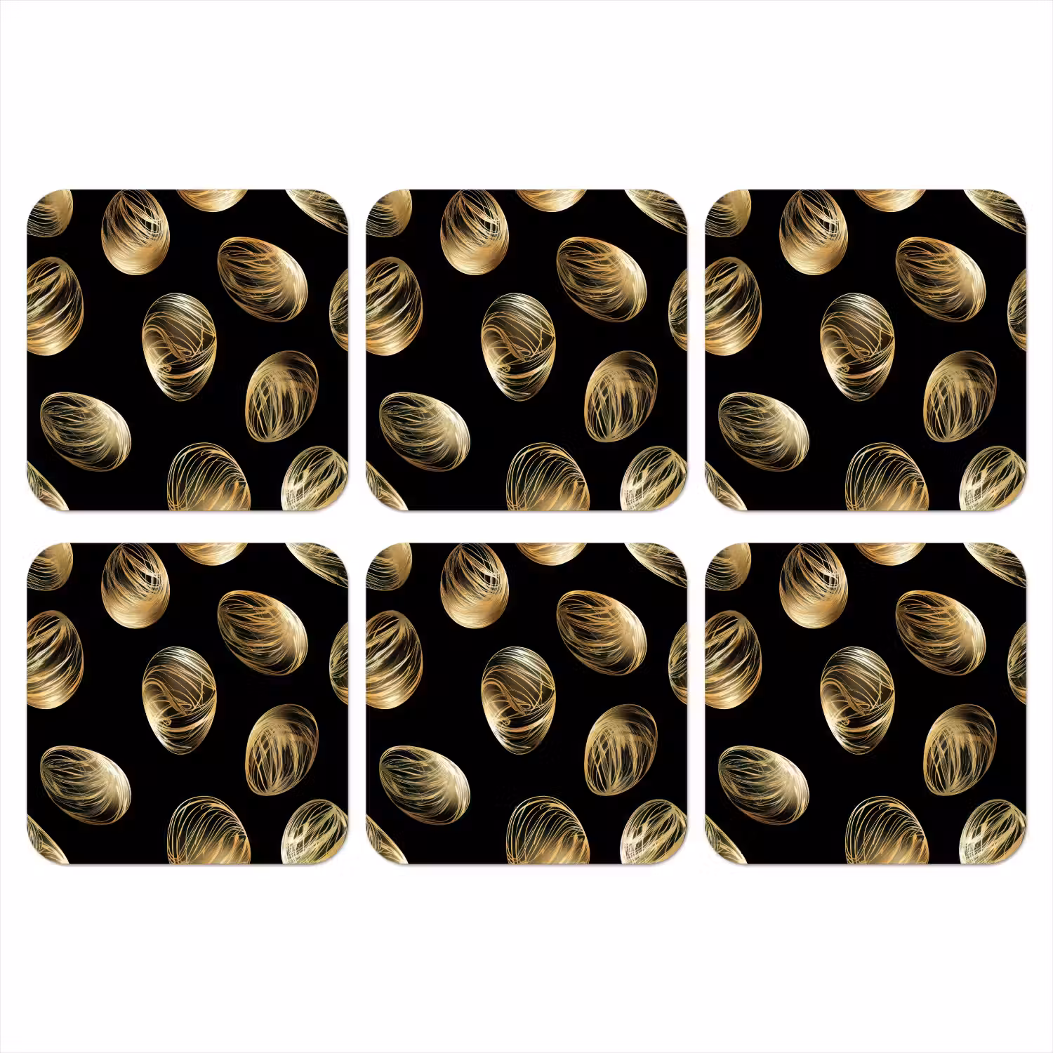 Eieren - Goud - Patroon onderzetter kurk middel -3d
