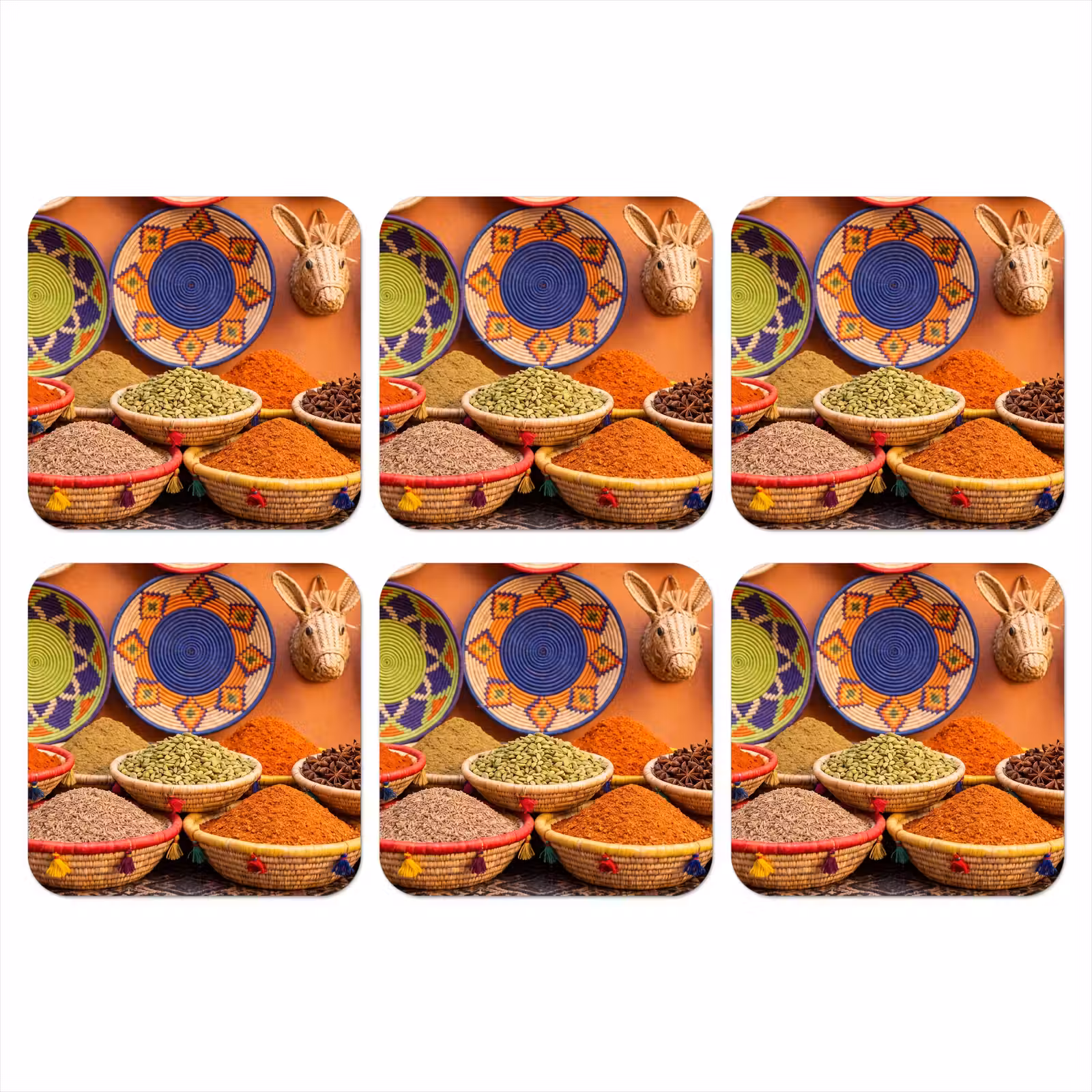 Onderzetter - Eten - Kleurrijk - Cultuur - Eten - Kleurrijk - Cultuur onderzetter kurk middel