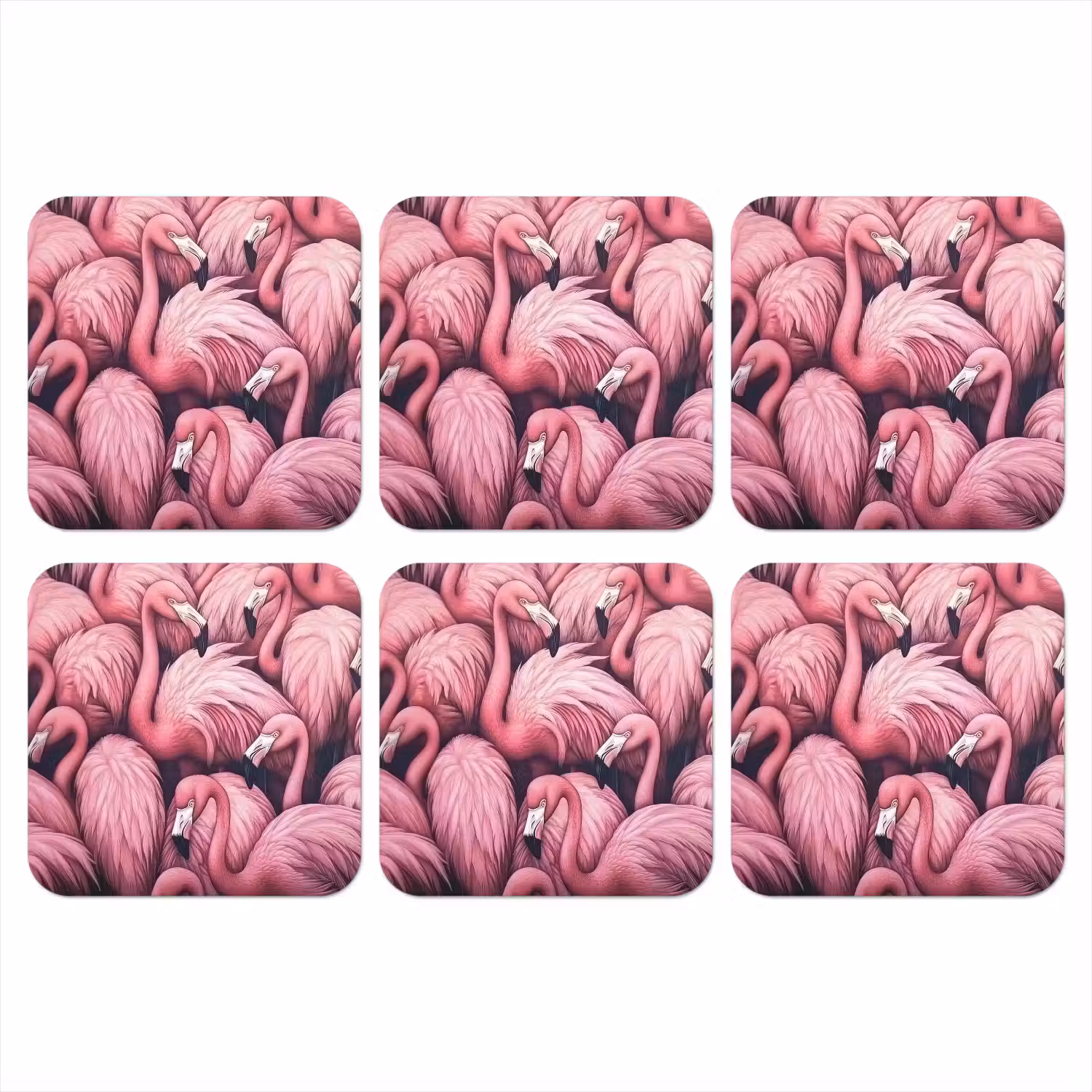 Flamingo - Roze - Dieren onderzetter kurk middel -3d