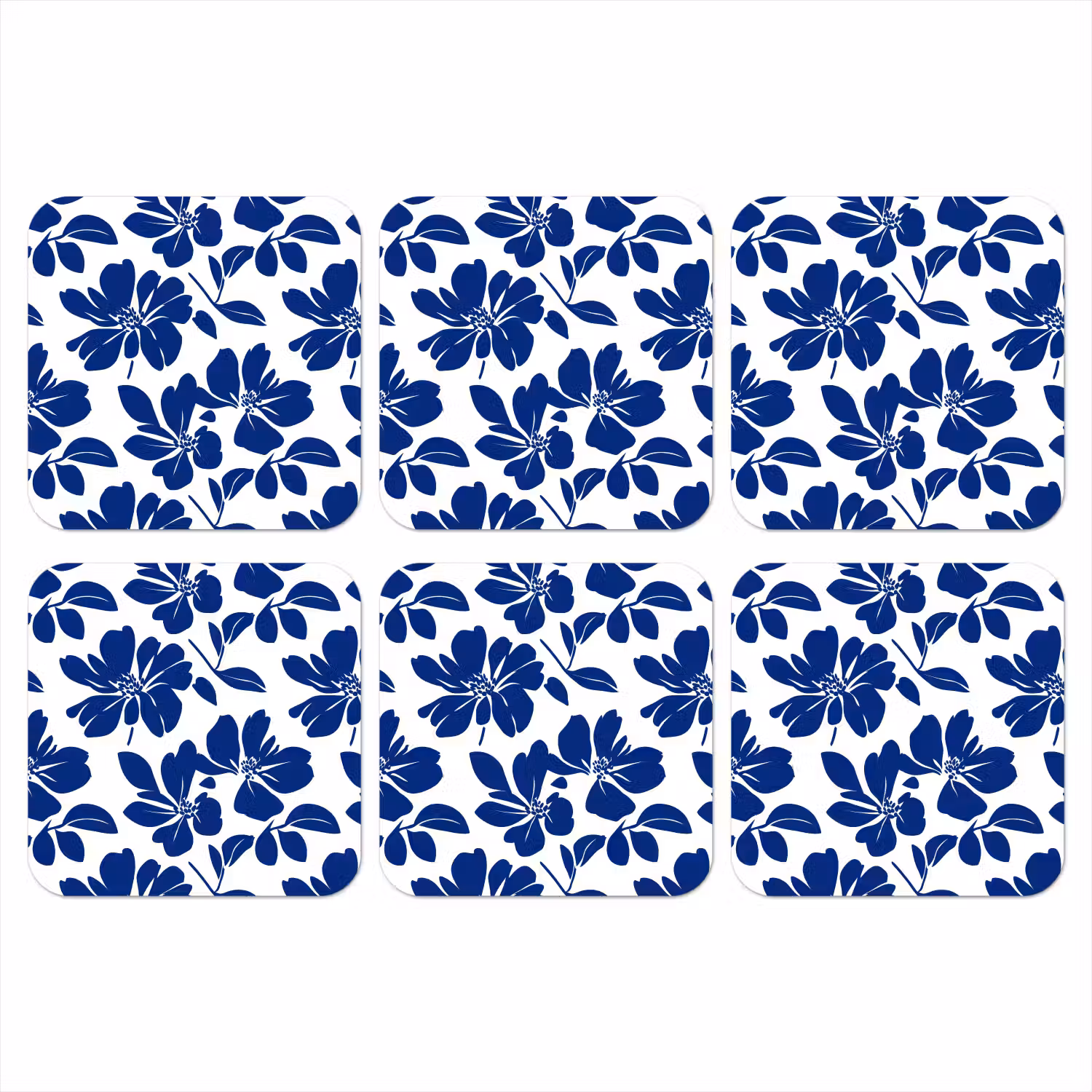 Floraal - Modern - Blauw onderzetter kurk middel 366 -3d