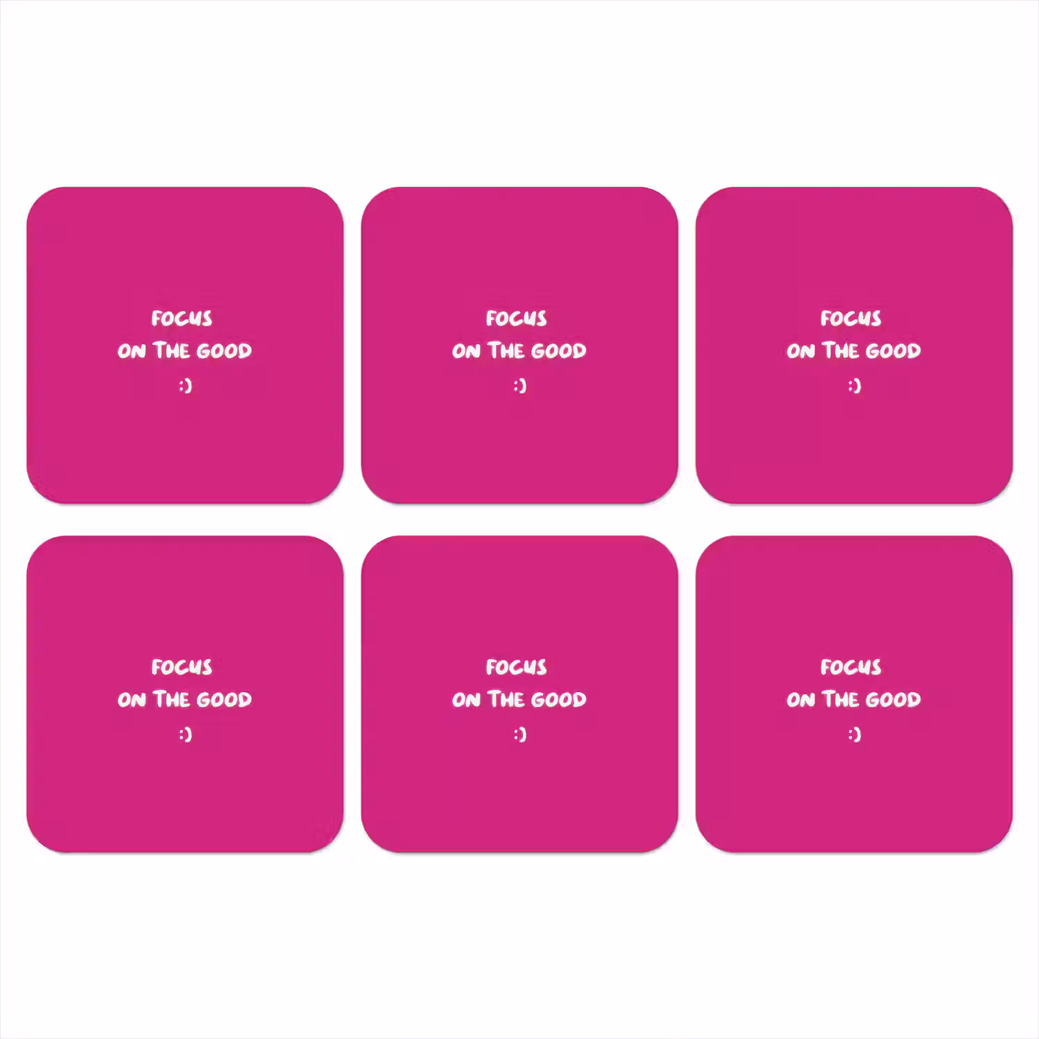 Focus - Smiley - Roze onderzetter kurk middel -3d