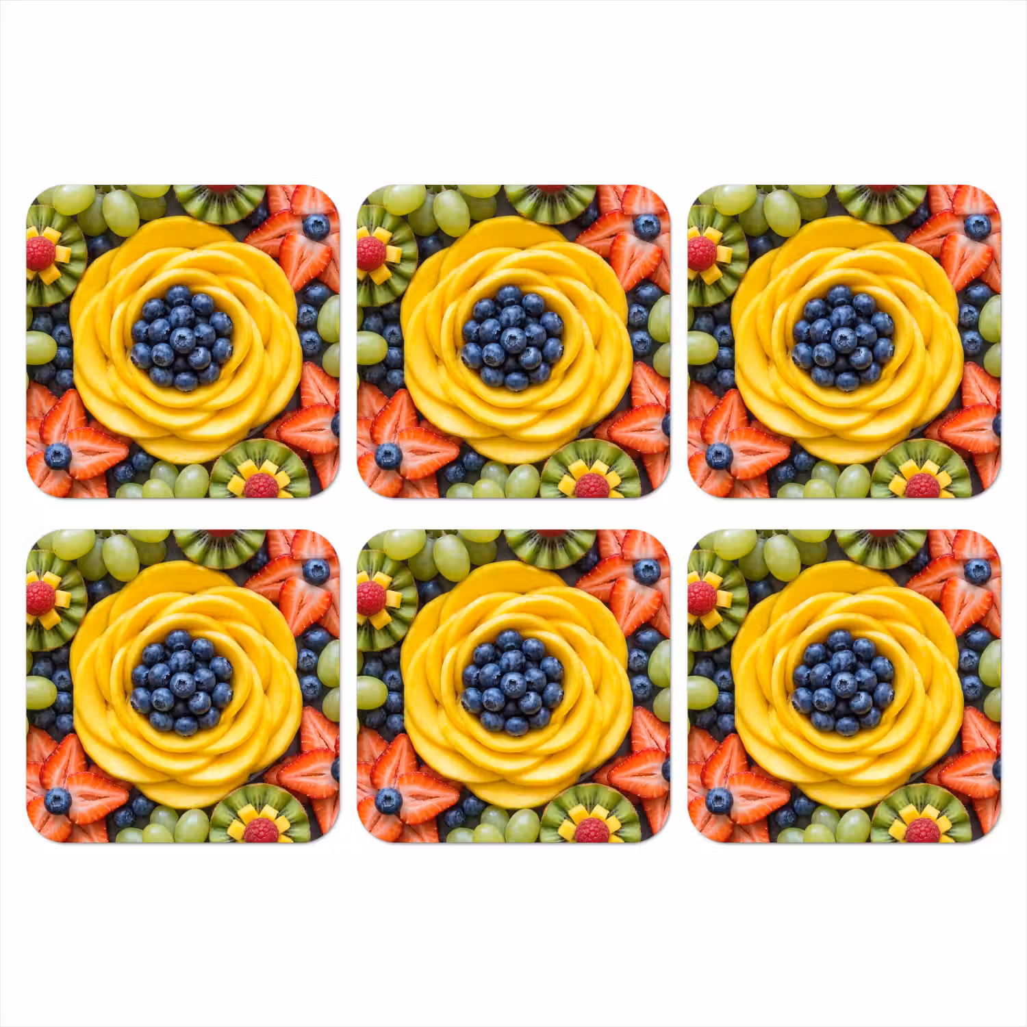 Fruit - Arrangement - Gezond - Kleurrijk - Eten onderzetter kurk middel -3d