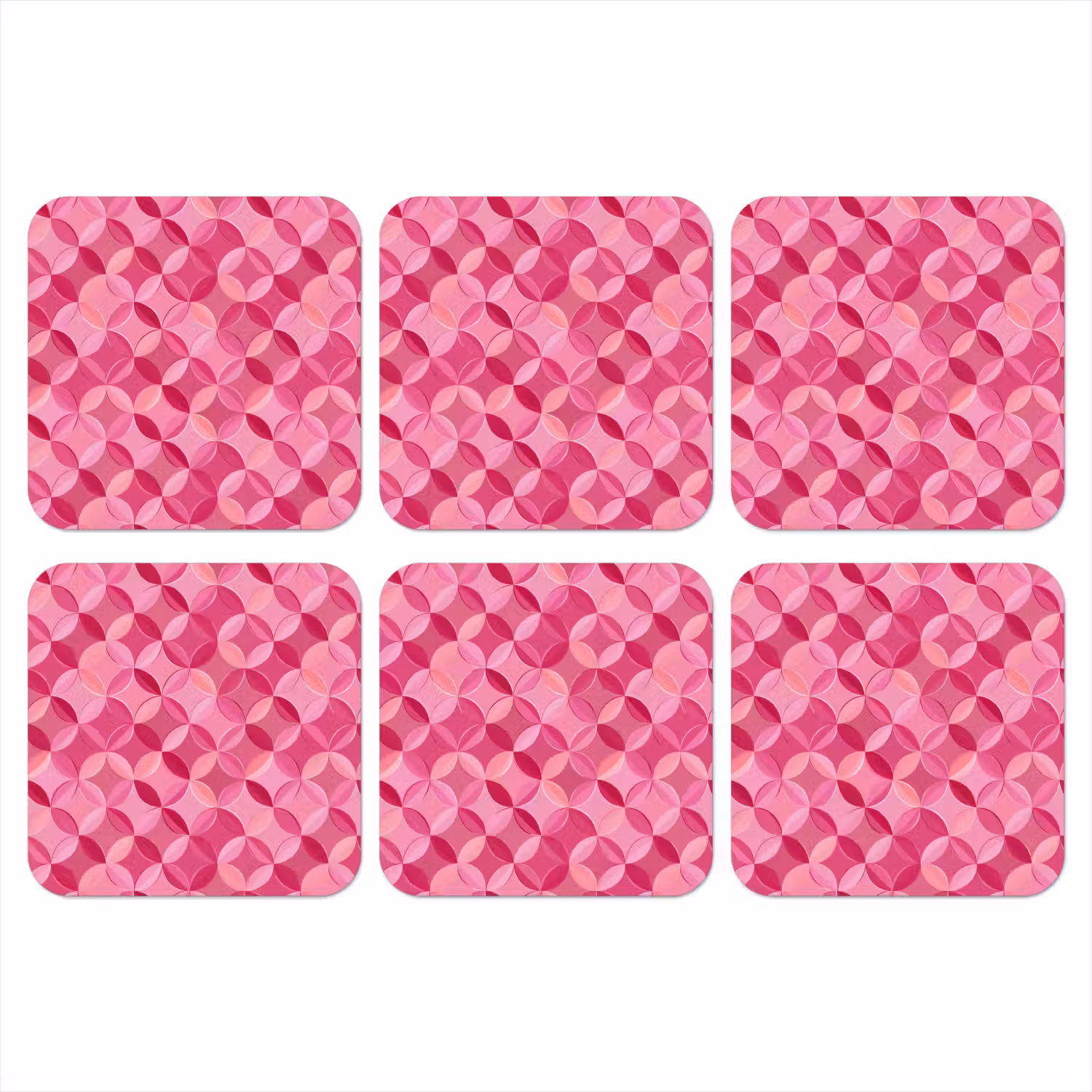 Geometrisch - Mozaïek - Modern - Roze onderzetter kurk middel 366 -3d
