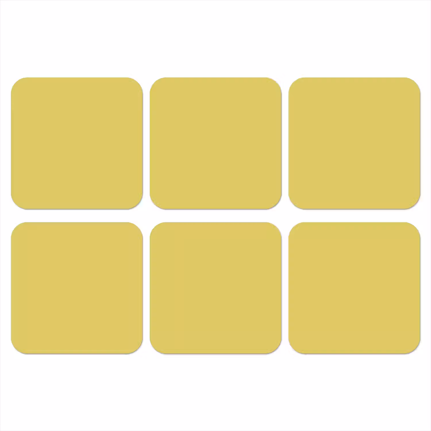 Golden - Ochre - Geel onderzetter kurk middel 366 -3d
