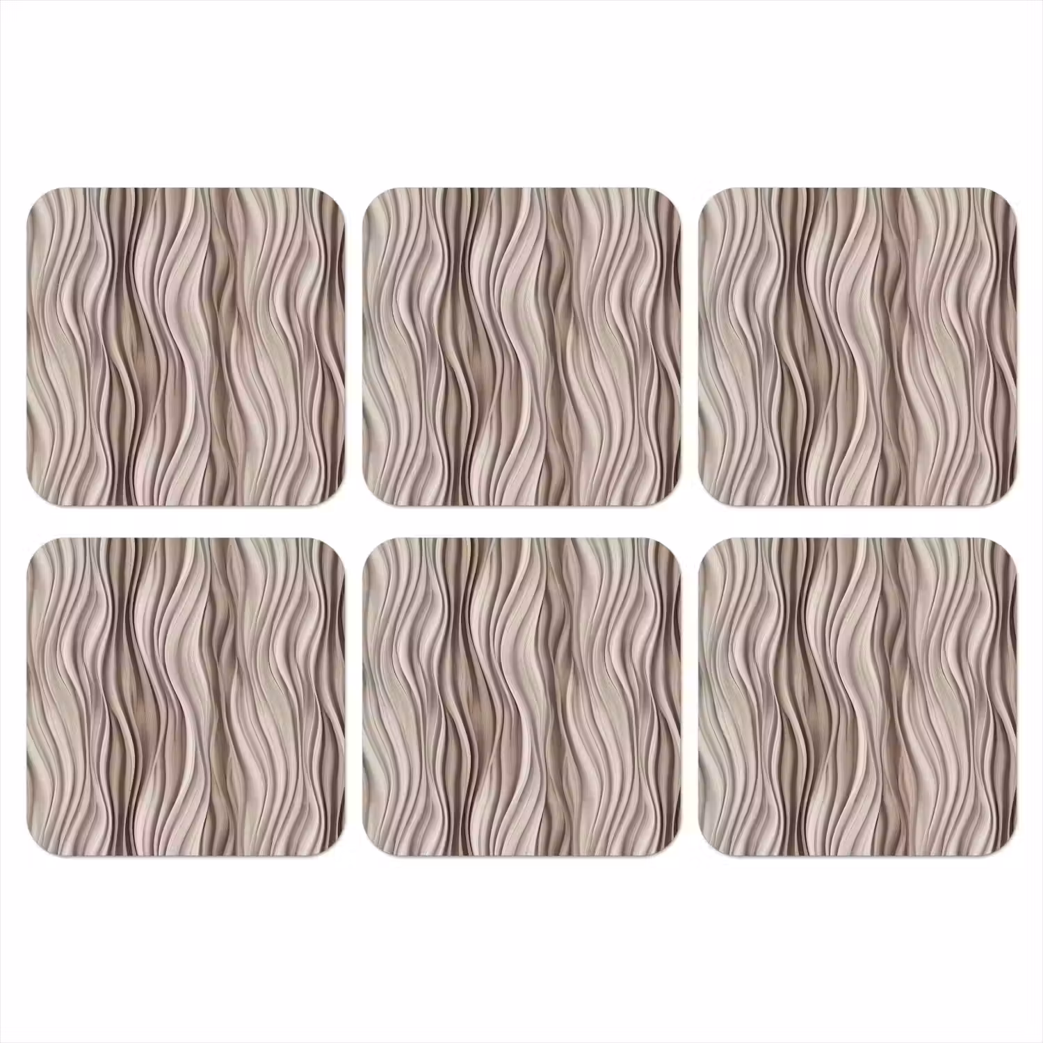 Golven - 3D - Crème onderzetter kurk middel 366 -3d