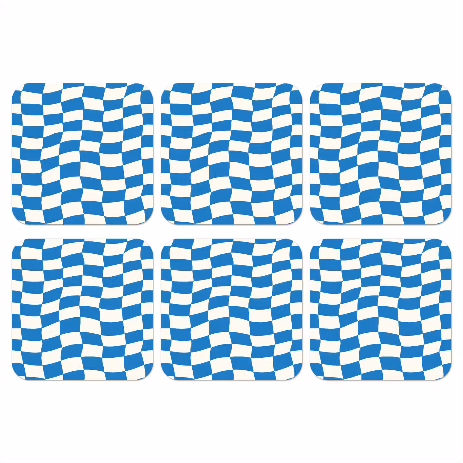 Golvend - Patroon - Blauw onderzetter kurk middel 366 -3d