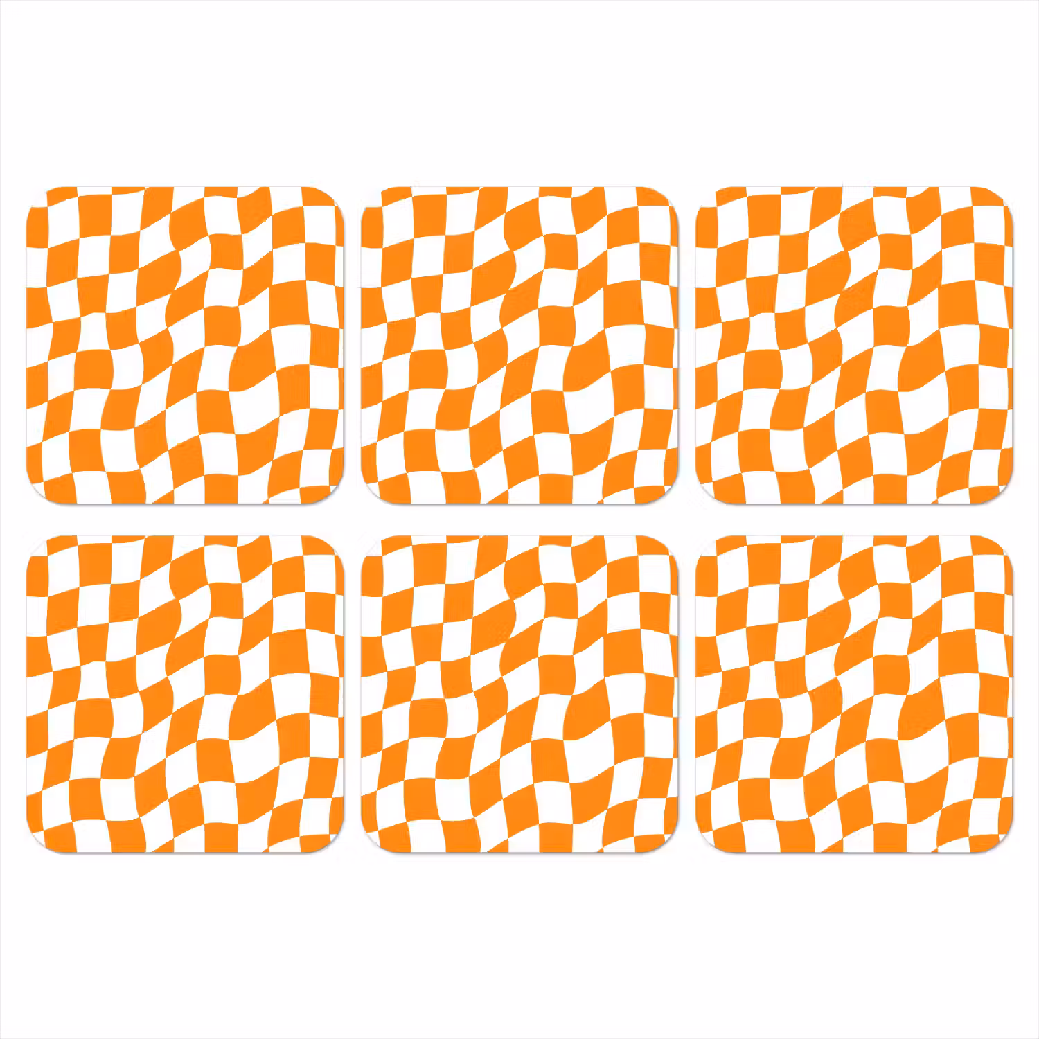 Golvend - Patroon - Oranje onderzetter kurk middel 366 -3d