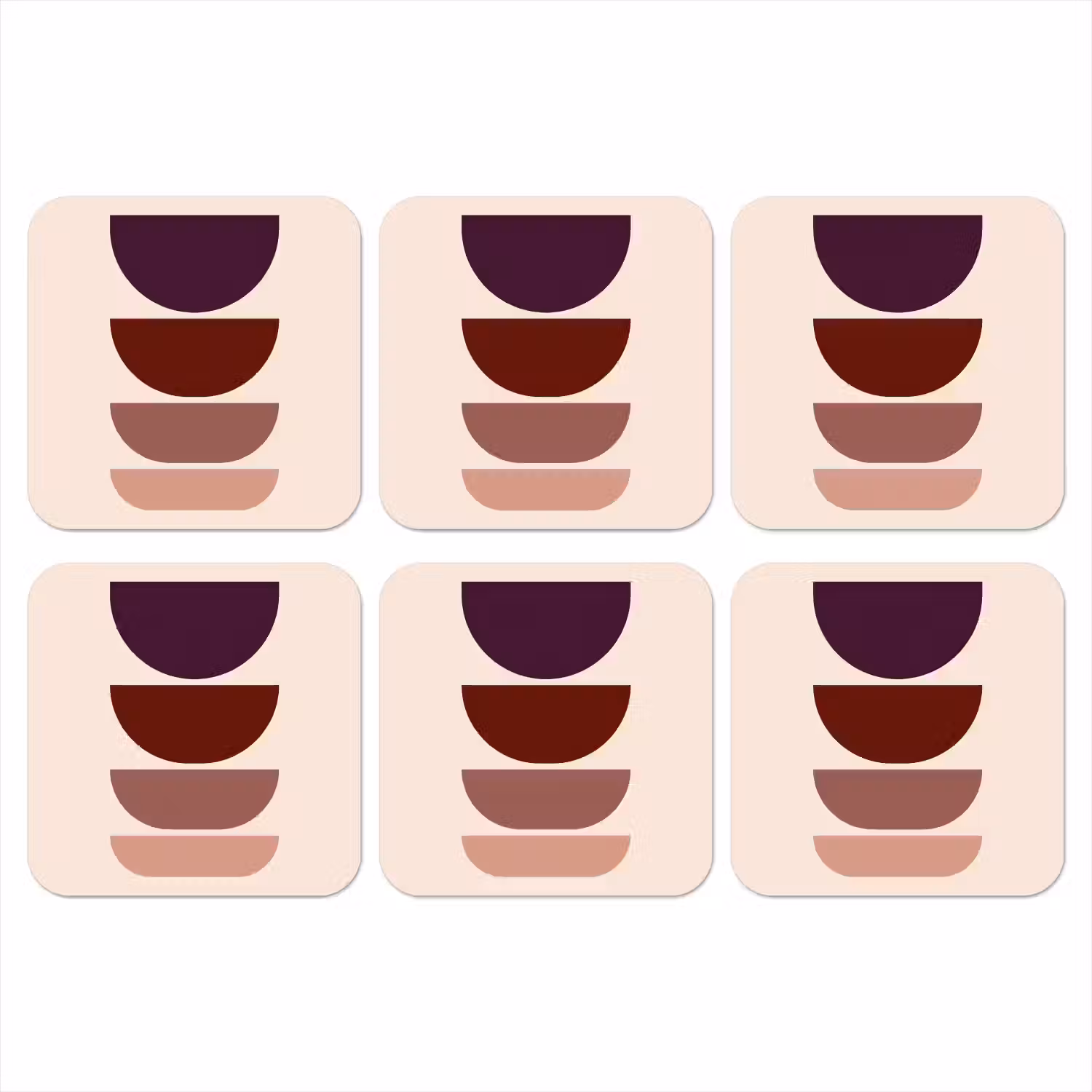 Harmonieus - Symmetrisch - Rood onderzetter kurk middel -3d