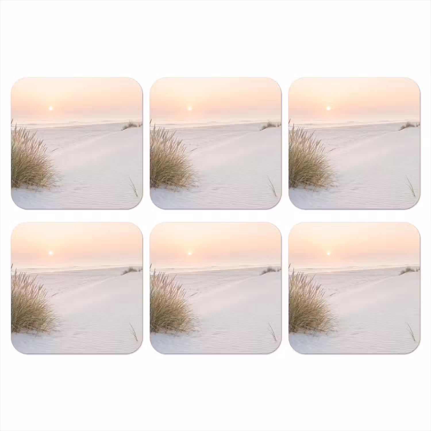Horizon - Duinlandschap - Zand onderzetter kurk middel -3d