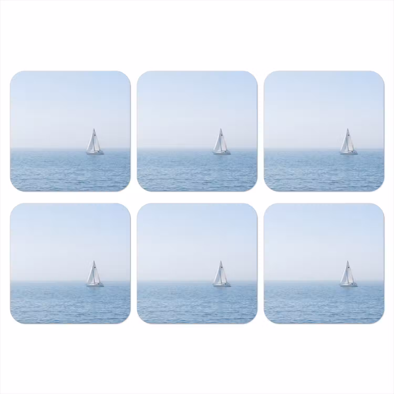 Horizon - Zeilboot - Zee onderzetter kurk middel -3d
