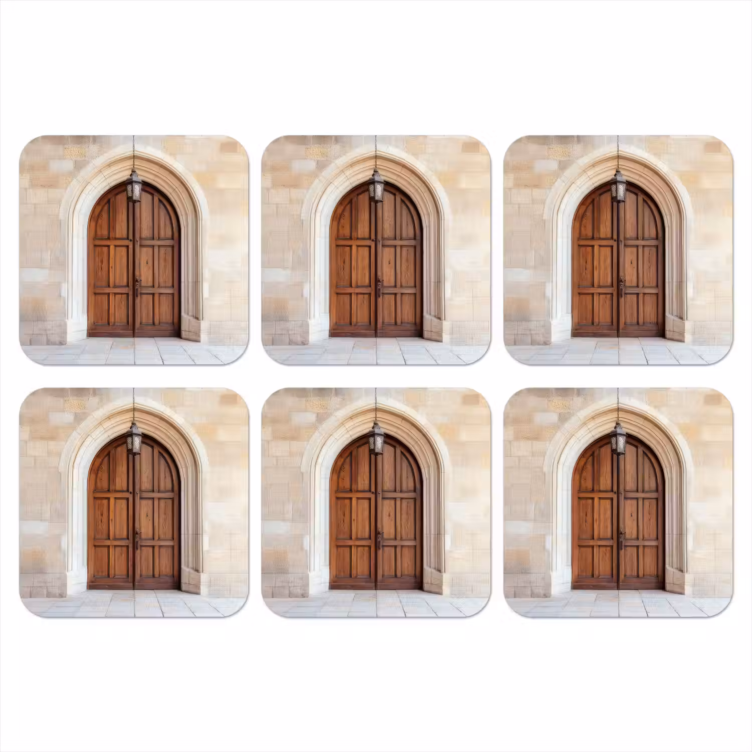 Houten - Deur - Lantaarn onderzetter kurk middel -3d