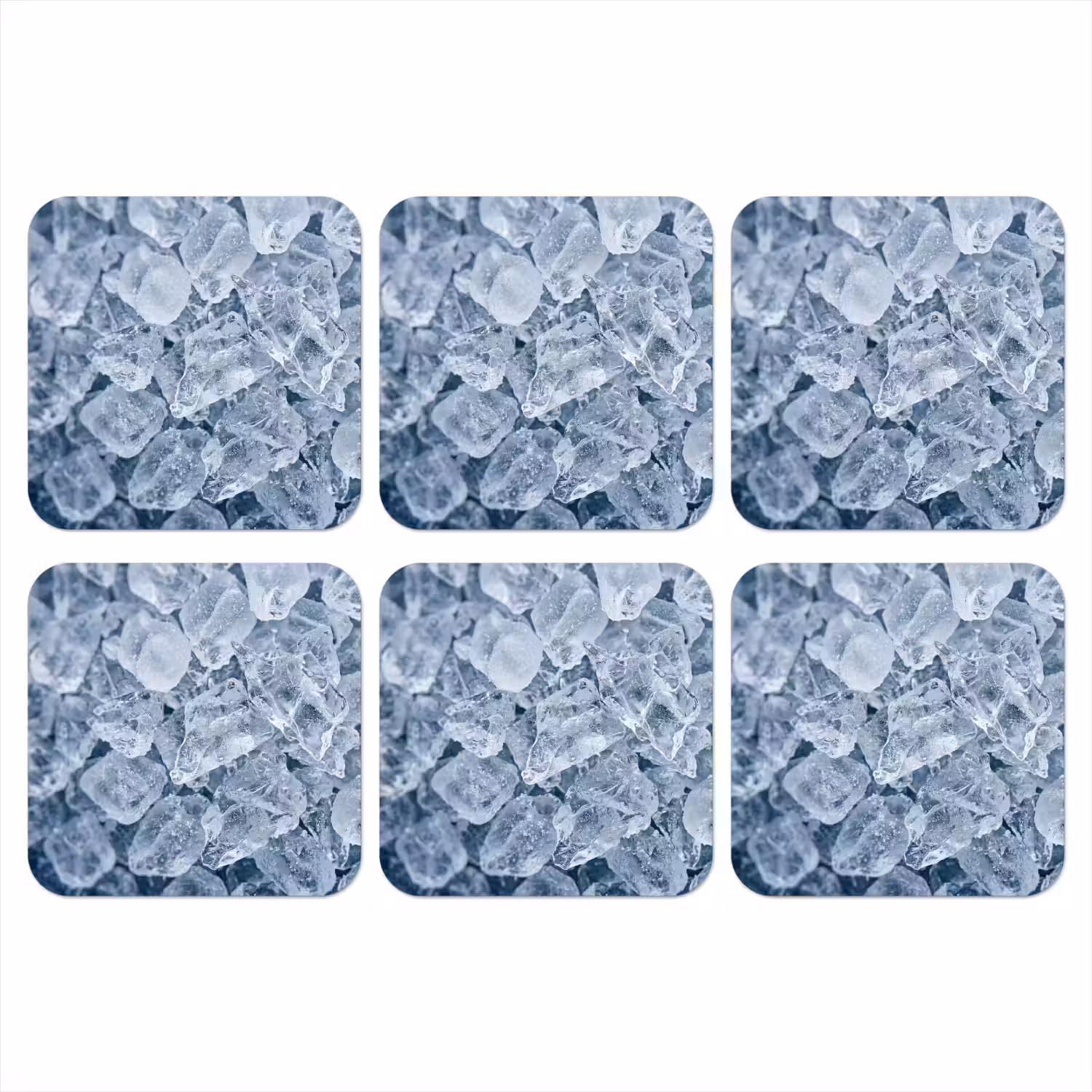 Ijsblokjes - Water - Blauw onderzetter kurk middel -3d