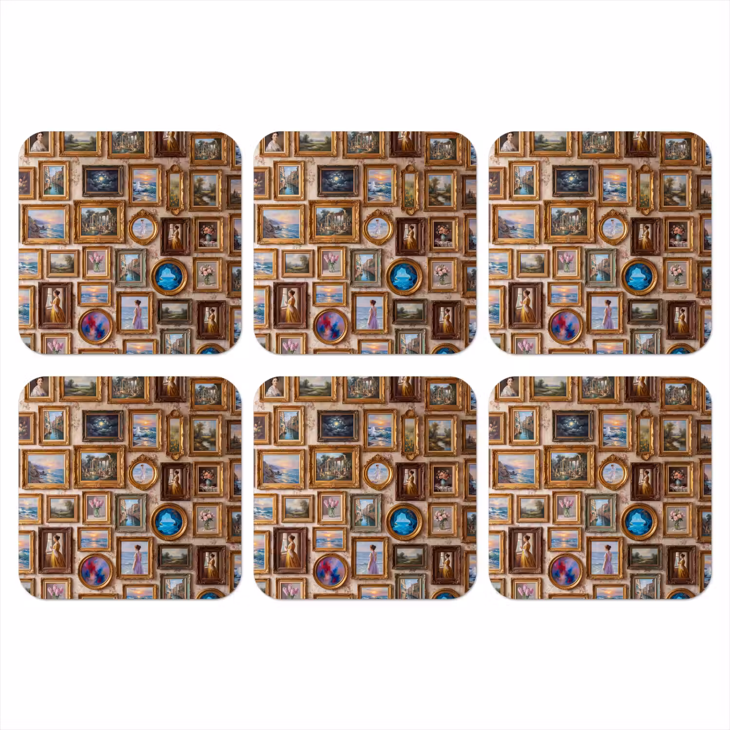 Interieur - Kunst - Collectie - Klassiek - Goud onderzetter kurk middel -3d