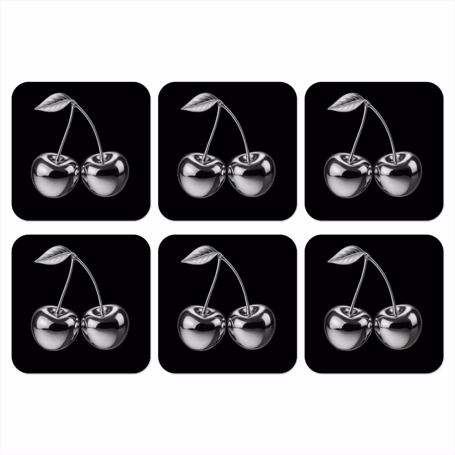 Kers - Luxueus - Metallic onderzetter kurk middel -3d