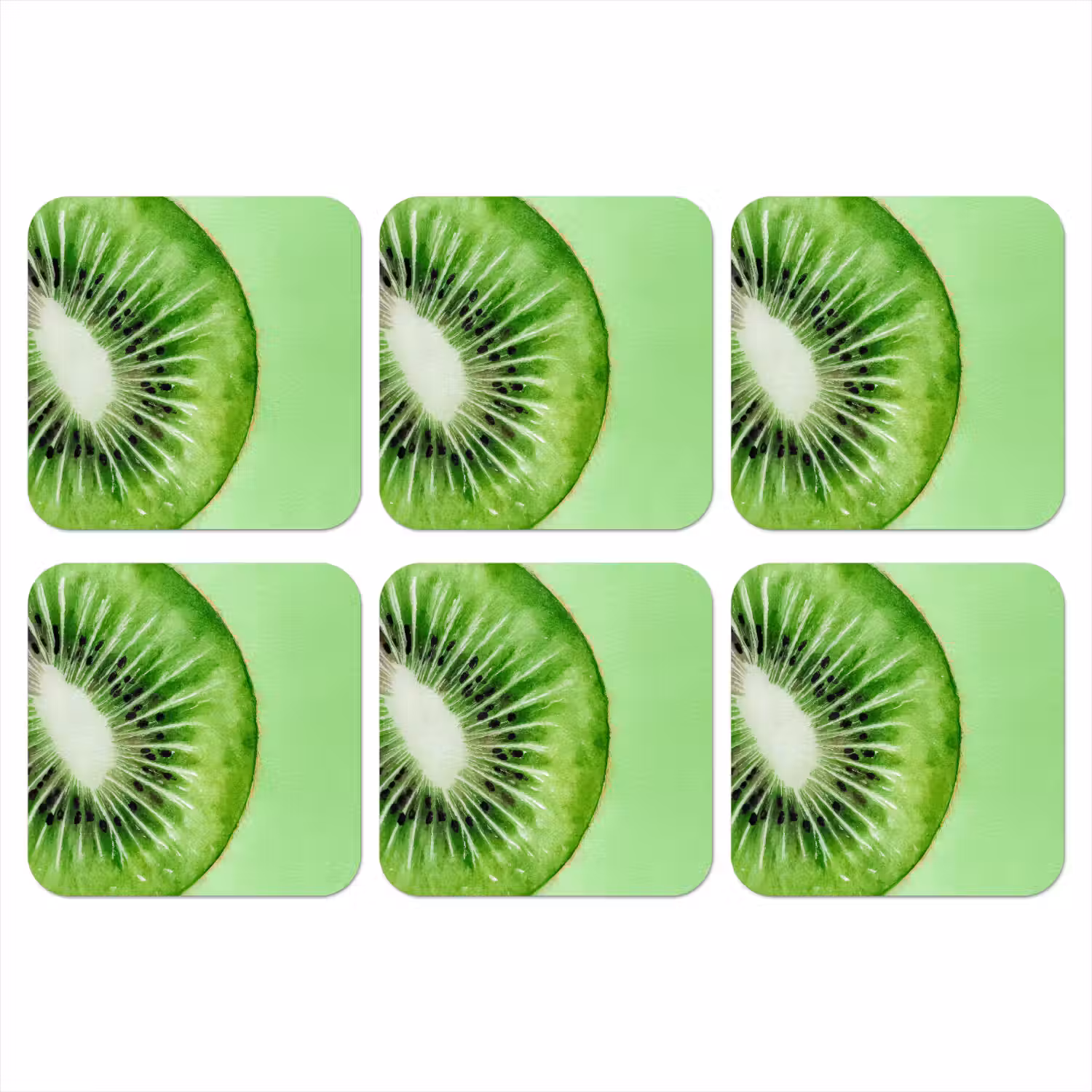 Kiwi - Groen - Fris onderzetter kurk middel -3d