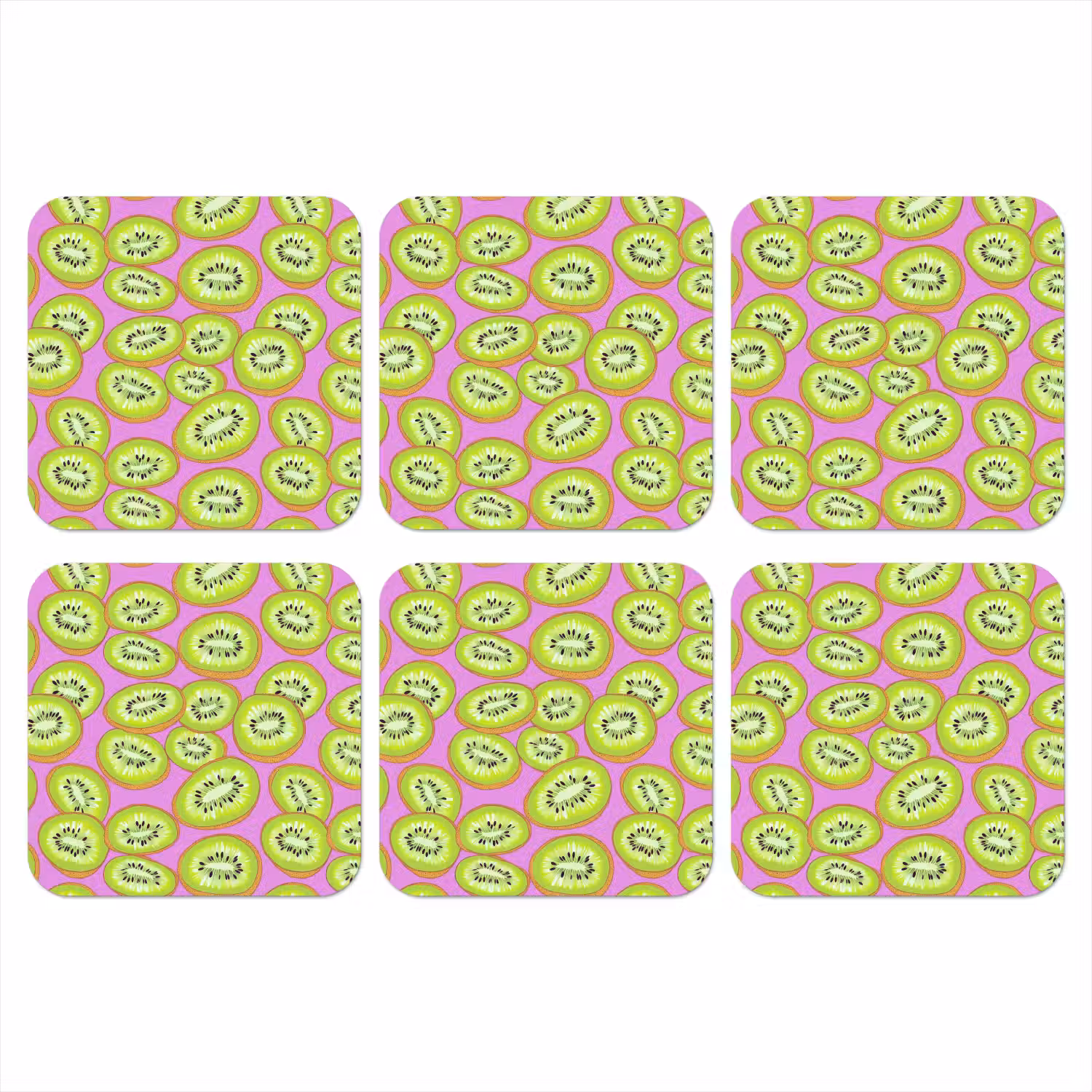 Kiwi - Speels - Groen onderzetter kurk middel 366 -3d