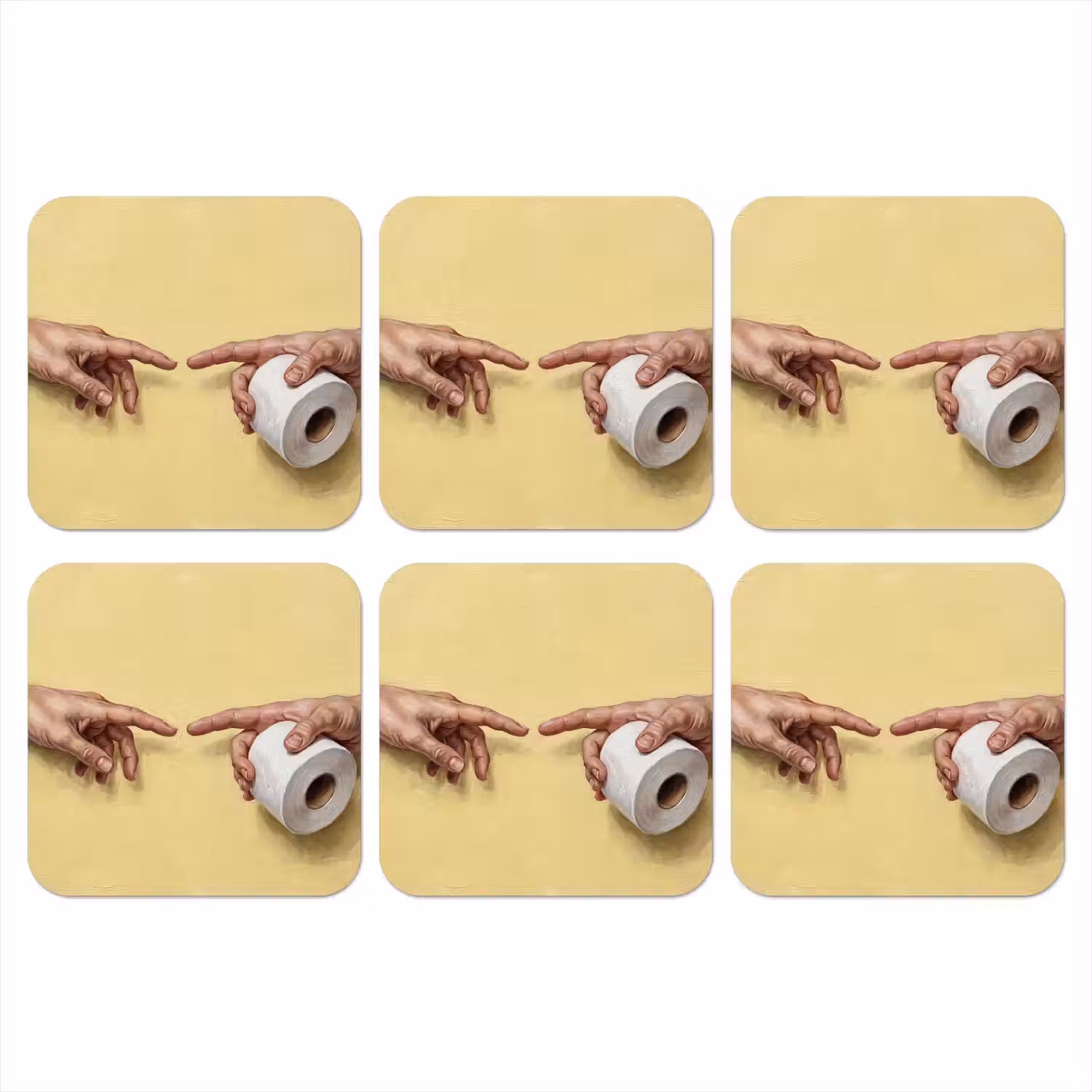 Klassiek - Kunst - Humor onderzetter kurk middel -3d
