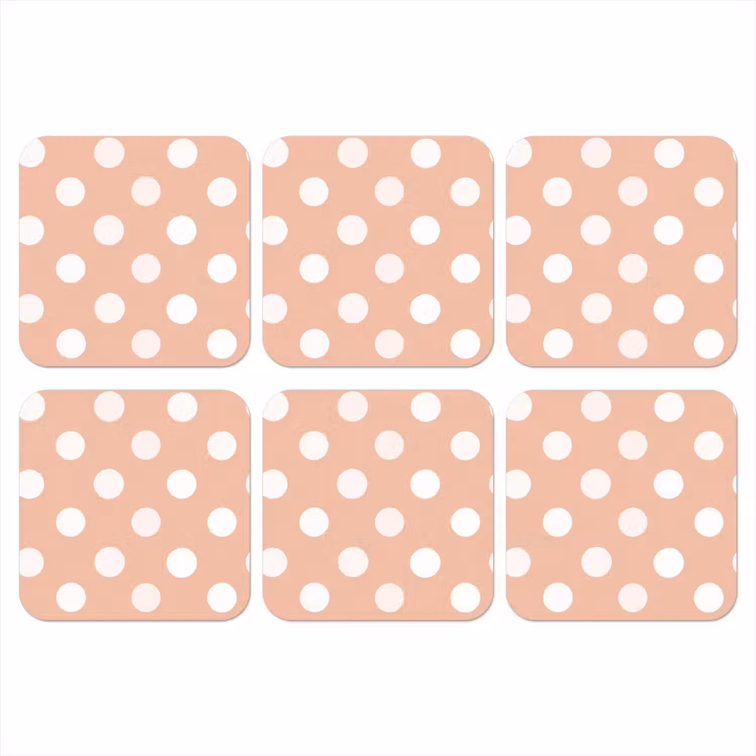 Klassiek - Polka - Perzik onderzetter kurk middel 366 -3d