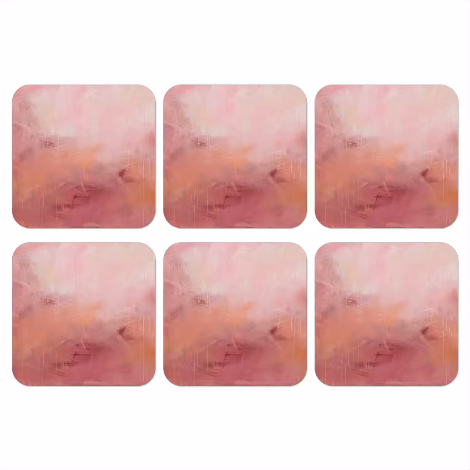 Kunst - Vloeiend - Pastel - Abstract onderzetter kurk middel -3d