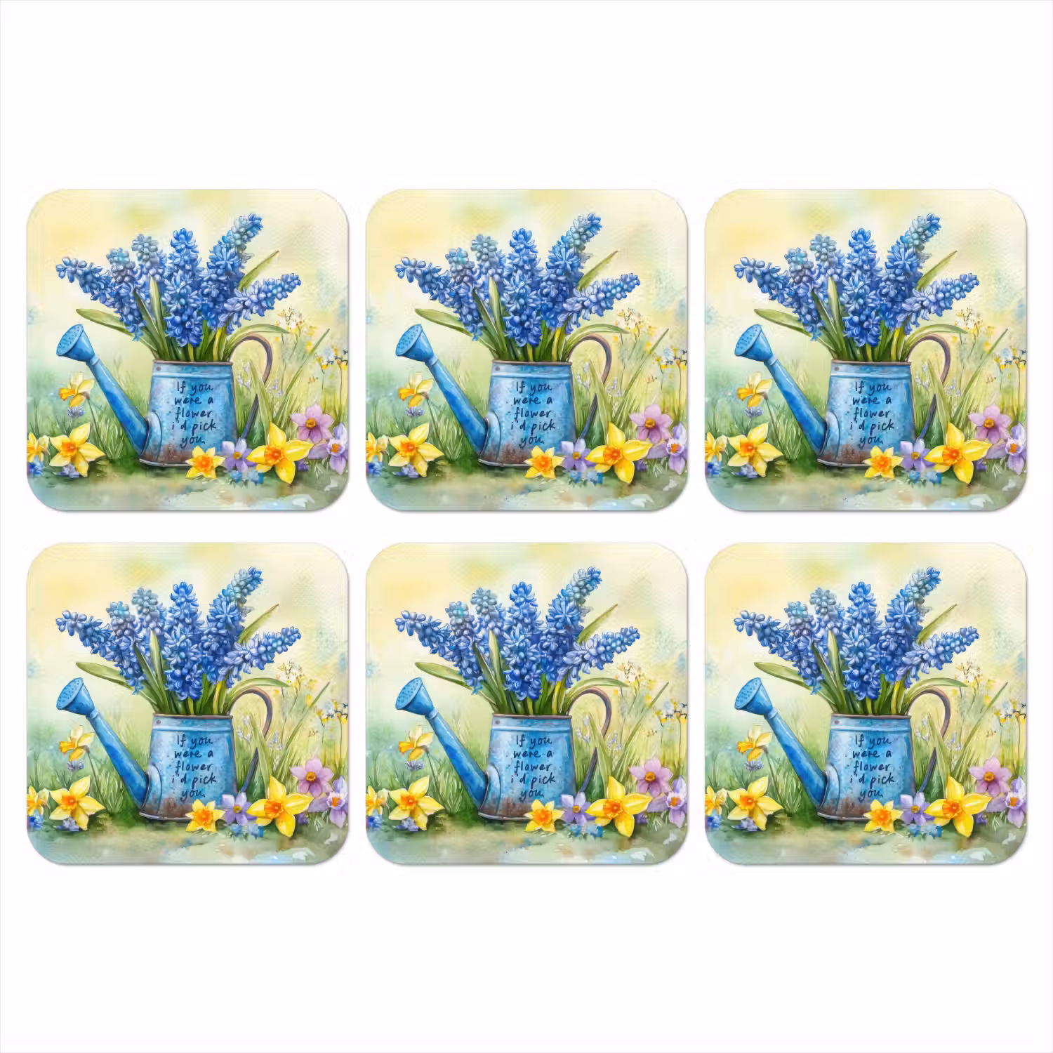 Lavendelbloemen - Quote - Gieter onderzetter kurk middel -3d