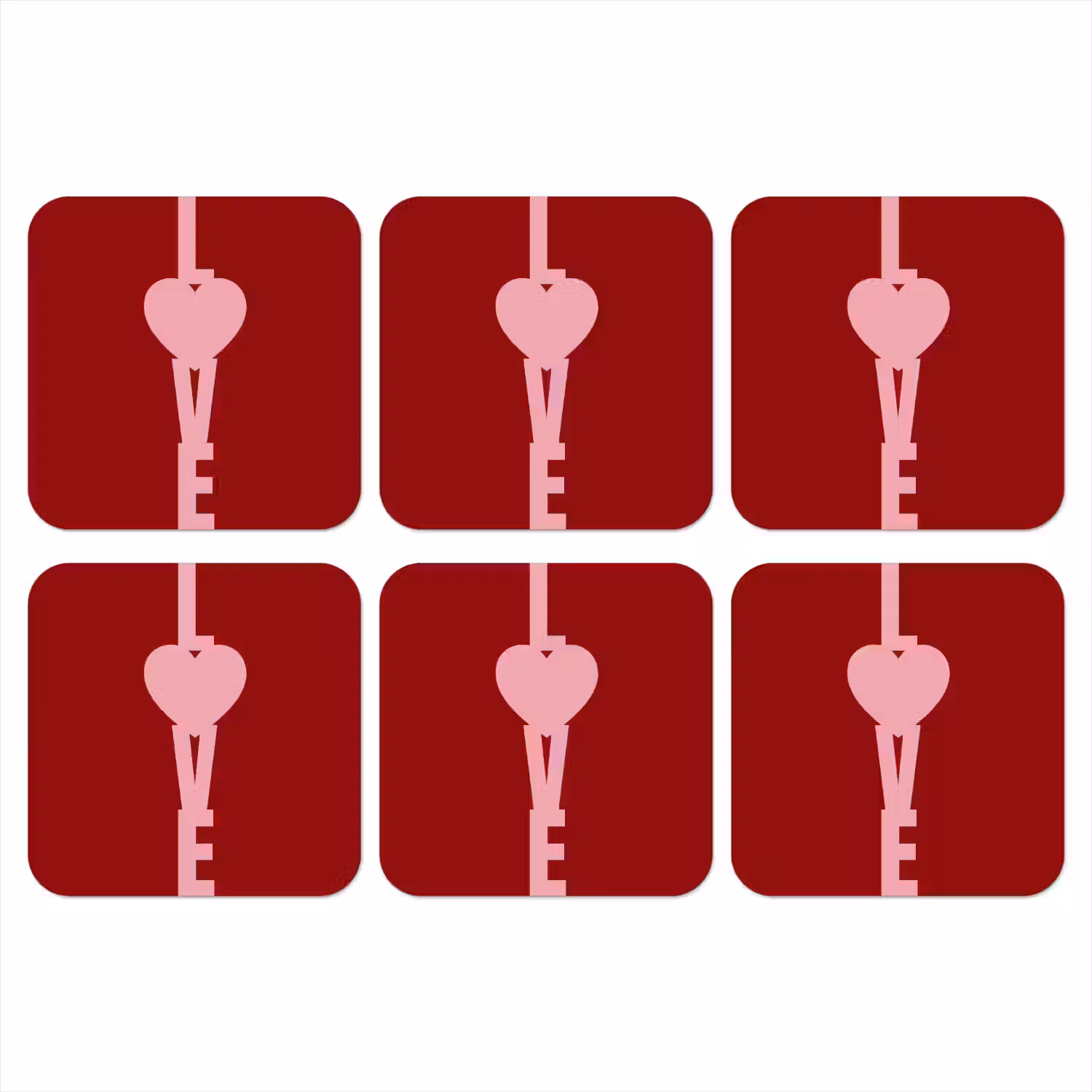Love - Hart - Rood onderzetter kurk middel -3d