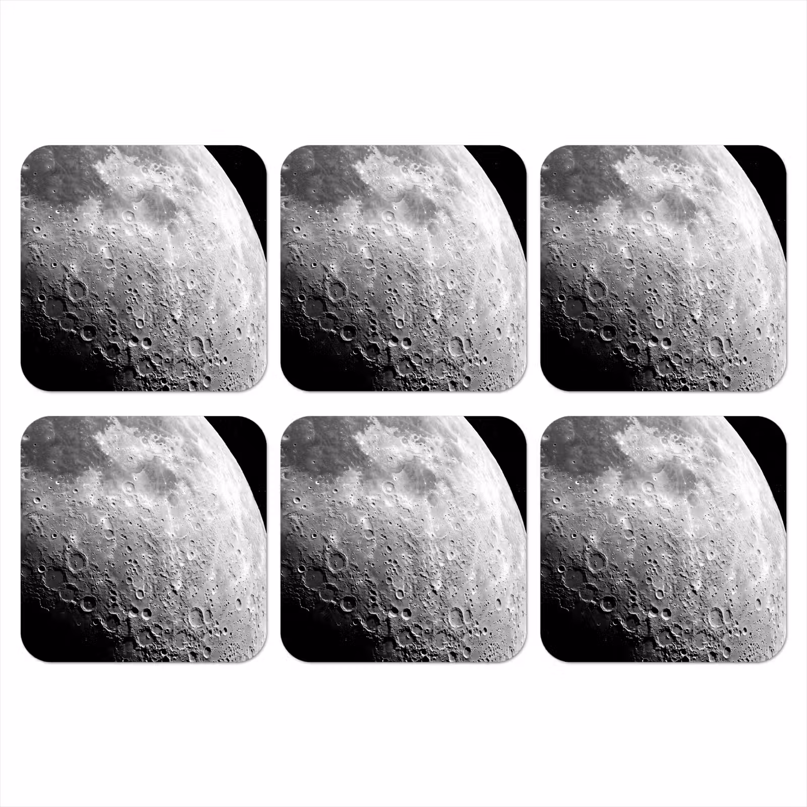 Onderzetter - Maan - Kraters - Ruimte - Maan - Kraters - Ruimte onderzetter kurk middel