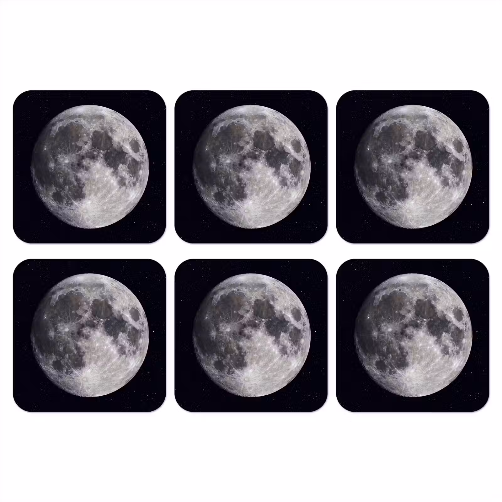 Onderzetter - Maan - Sterren - Ruimte - Maan - Sterren - Ruimte onderzetter kurk middel