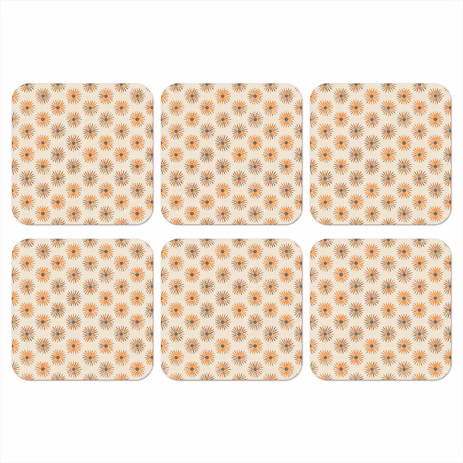 Madelief - Patroon - Oranje onderzetter kurk middel 366 -3d