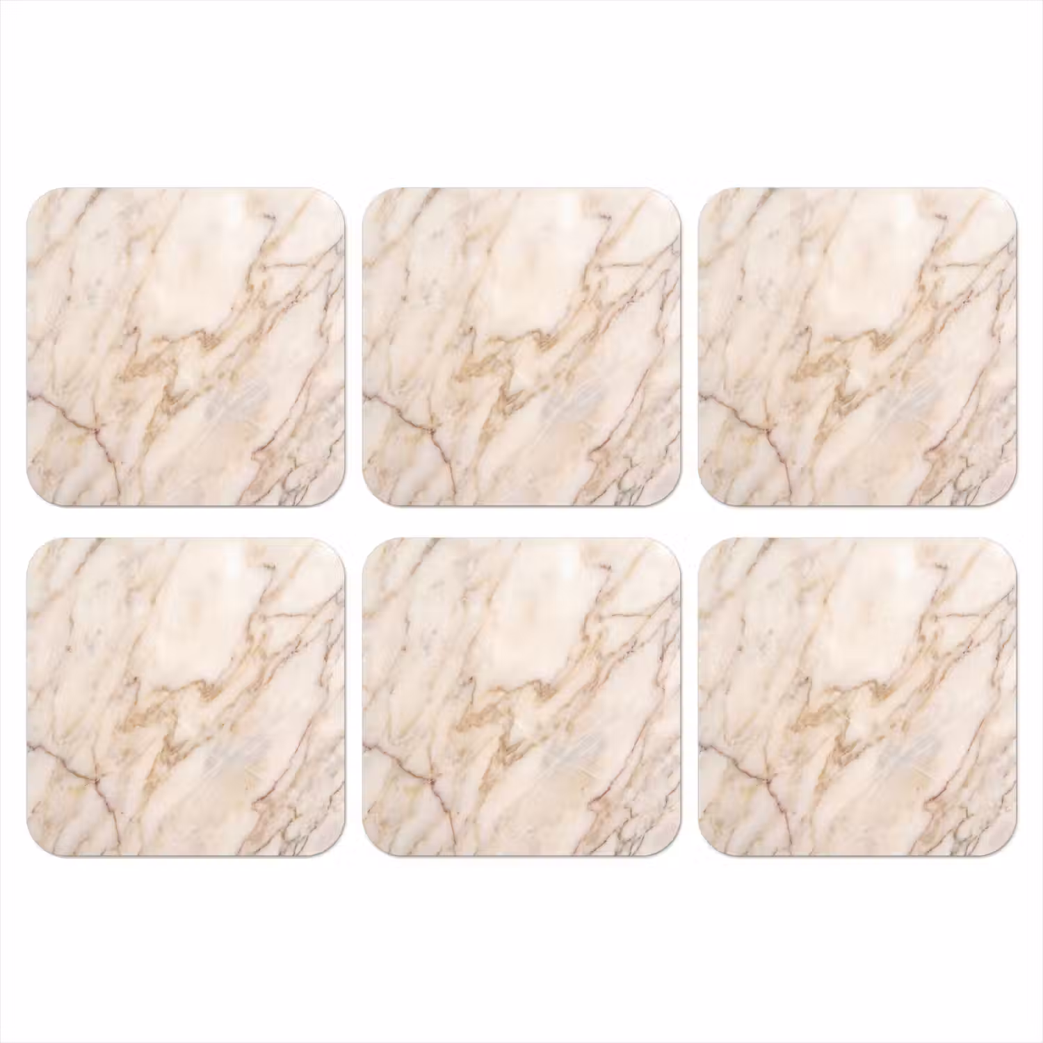 Marmer - Ader - Abstract - Wit - Goud onderzetter kurk middel -3d