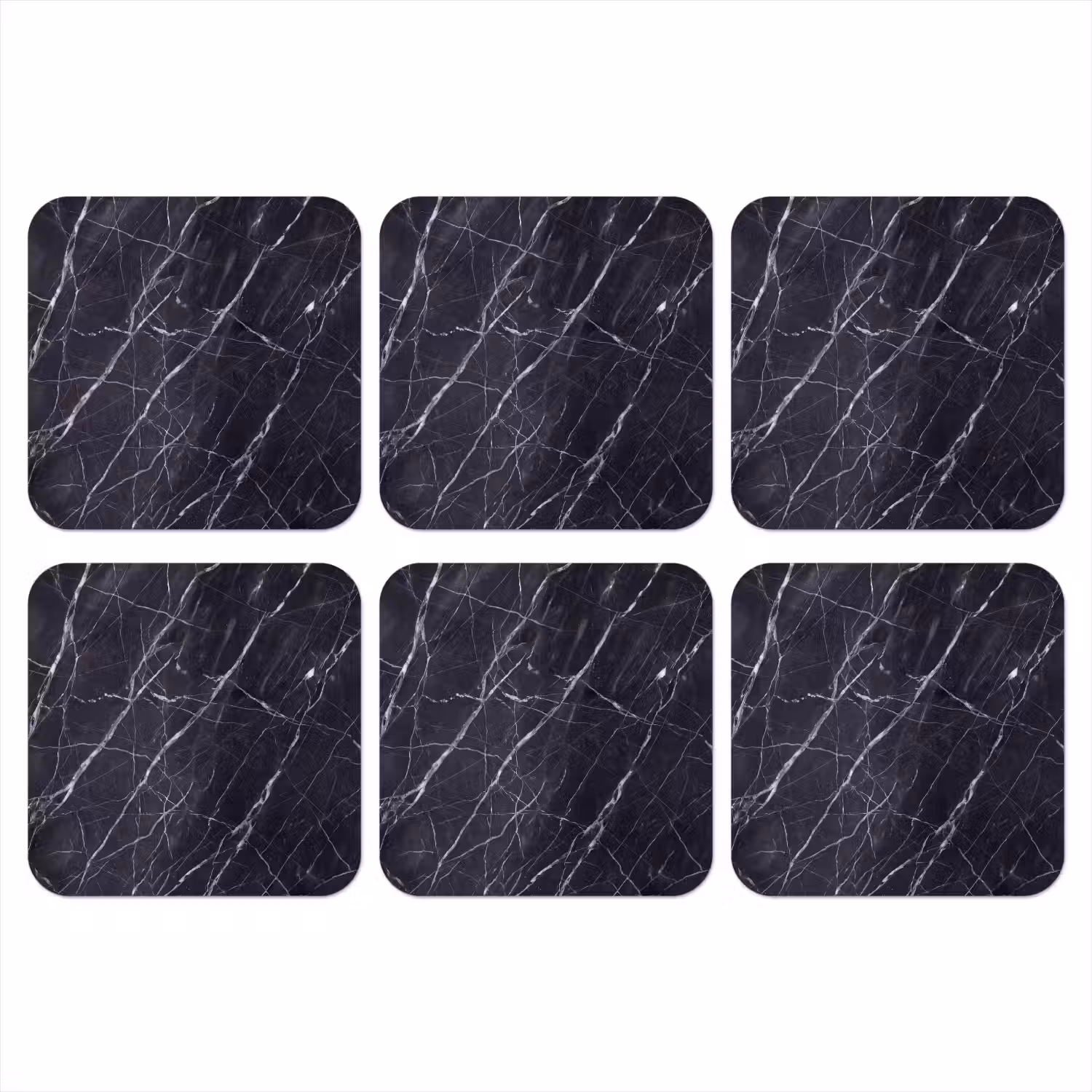 Marmer - Patroon - Modern - Zwart - Wit onderzetter kurk middel -3d
