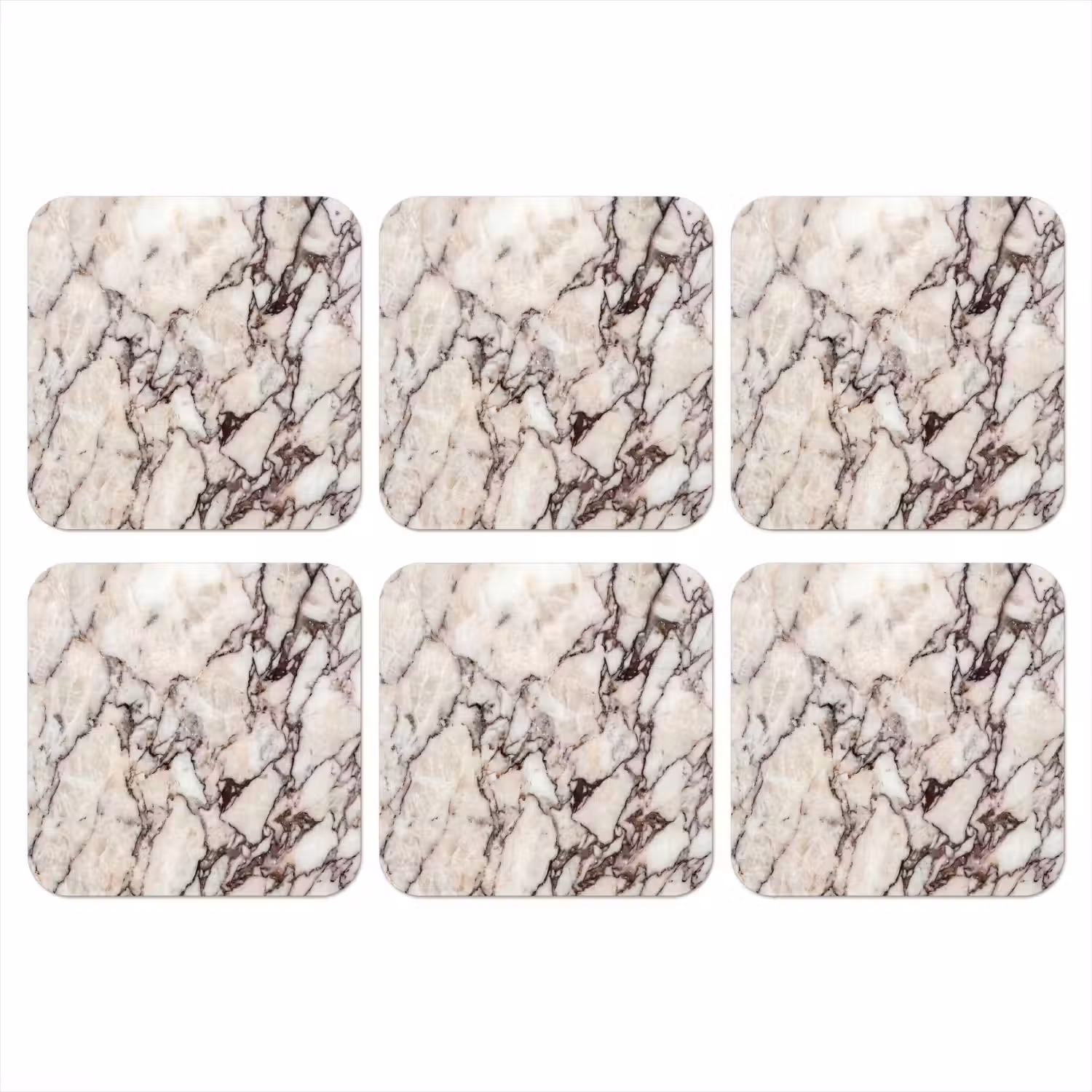 Marmer - Textuur - Abstract - Wit - Bruin onderzetter kurk middel -3d