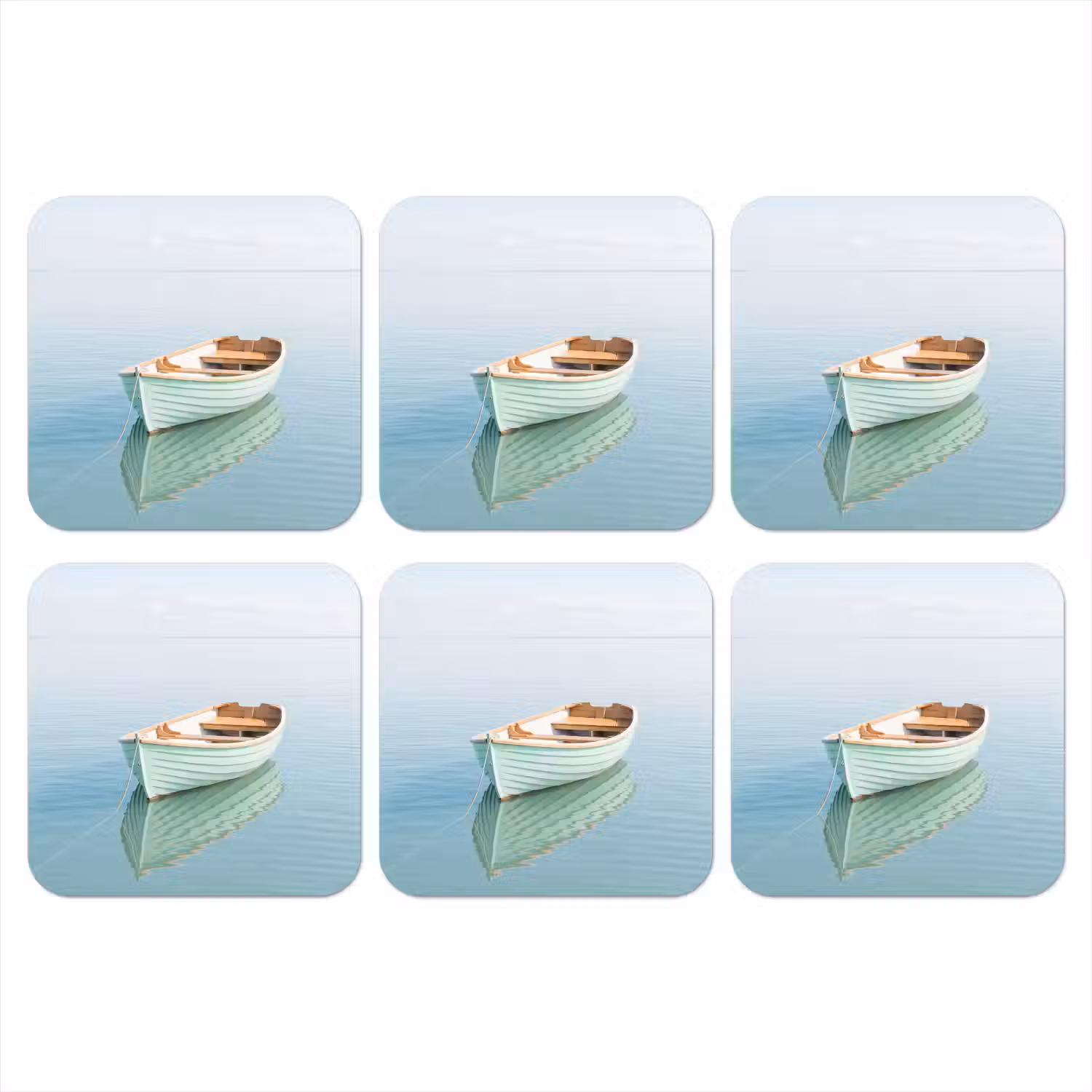 Minimalistisch - Boot - Zee onderzetter kurk middel -3d