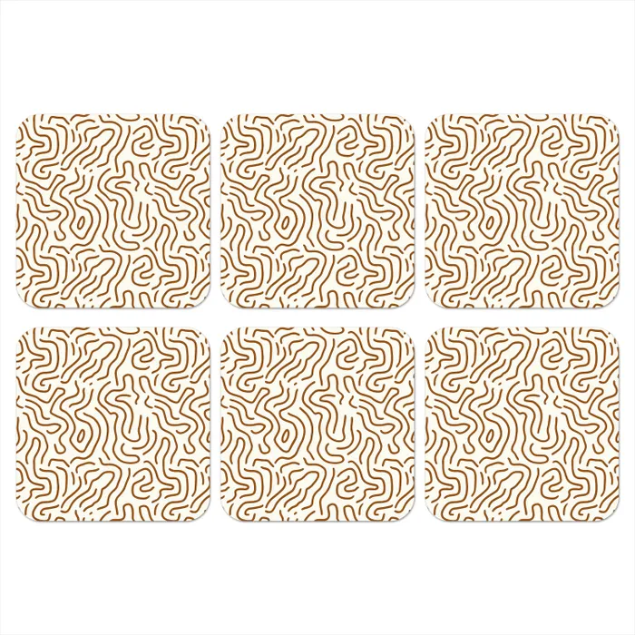 Minimalistisch - Patroon - Terracotta onderzetter kurk middel 366 -3d