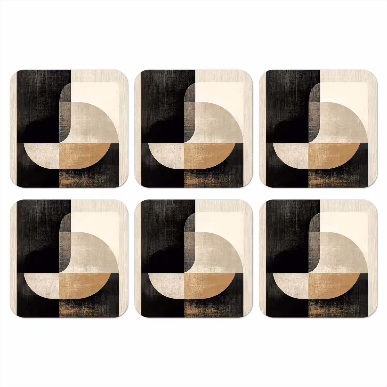 Modern - Vierkant - Vormen onderzetter kurk middel -3d