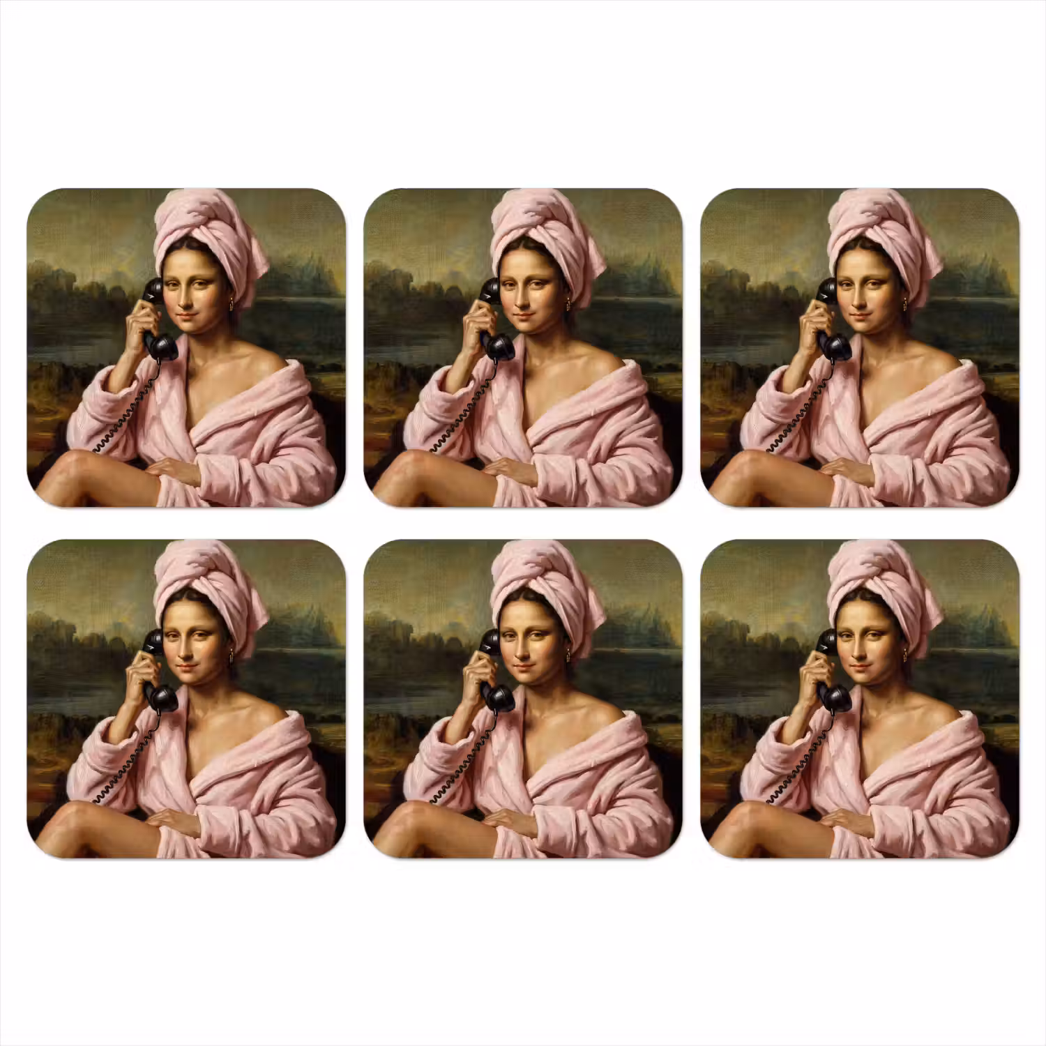 Mona - Klassiek - Roze onderzetter kurk middel -3d