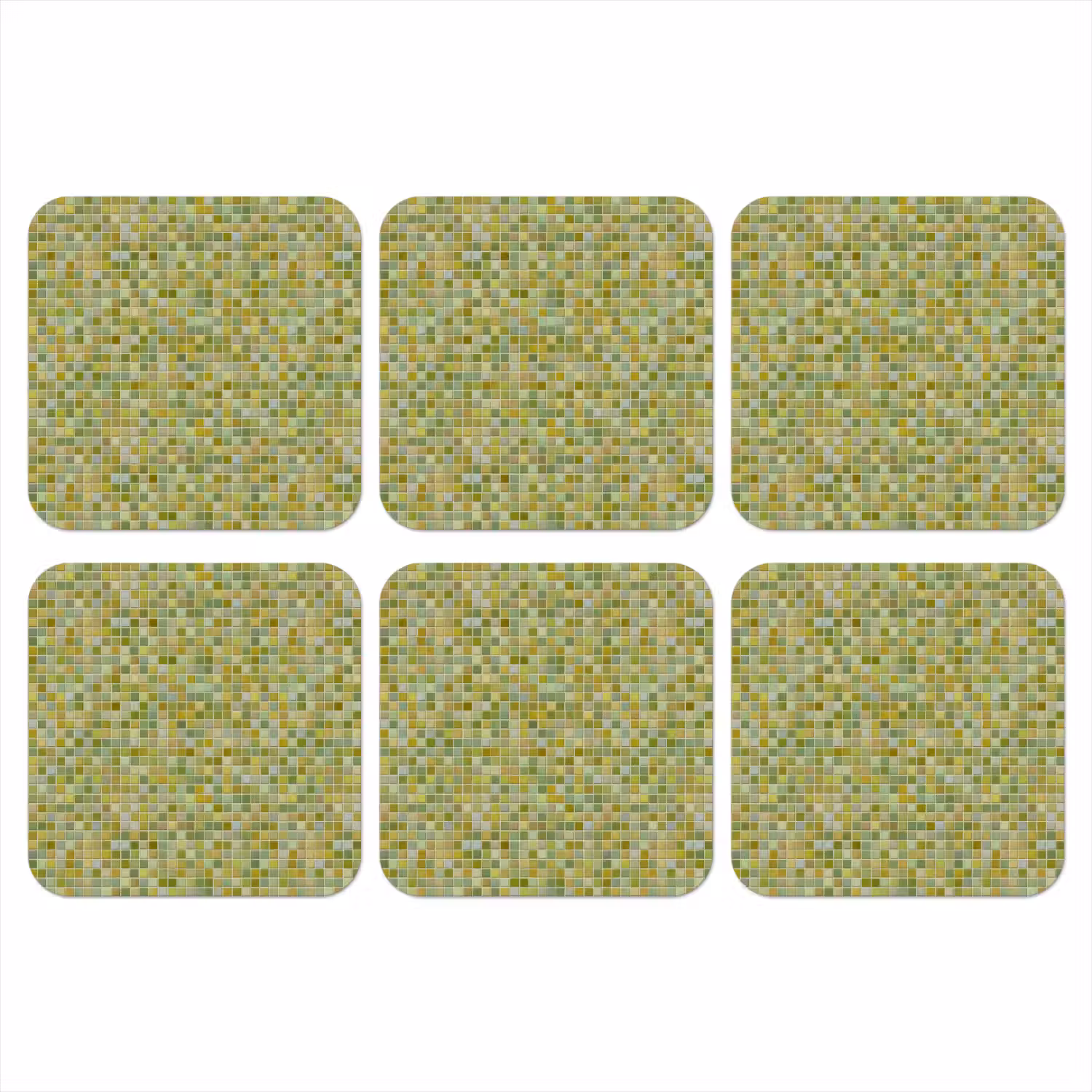 Mozaïek - Patroon - Groen onderzetter kurk middel 366 -3d