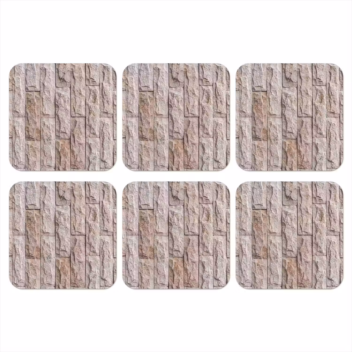 Muur - Steen - Ruw - Beige - Textuur onderzetter kurk middel -3d