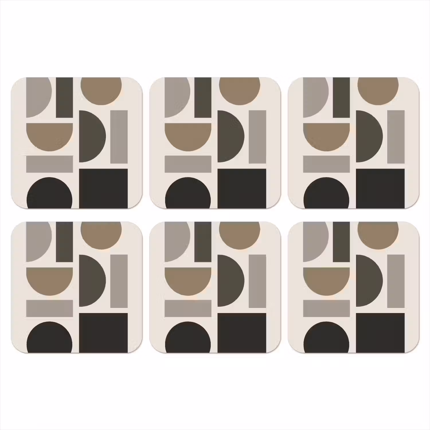 Natuurlijke tinten - Grafisch - Verticale compositie onderzetter kurk middel -3d