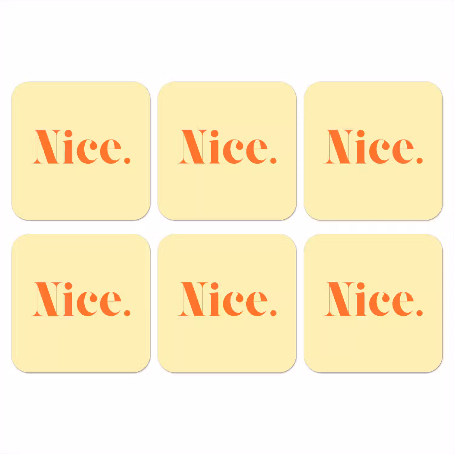 Nice - Oranje - Geel - Minimalistisch onderzetter kurk middel -3d