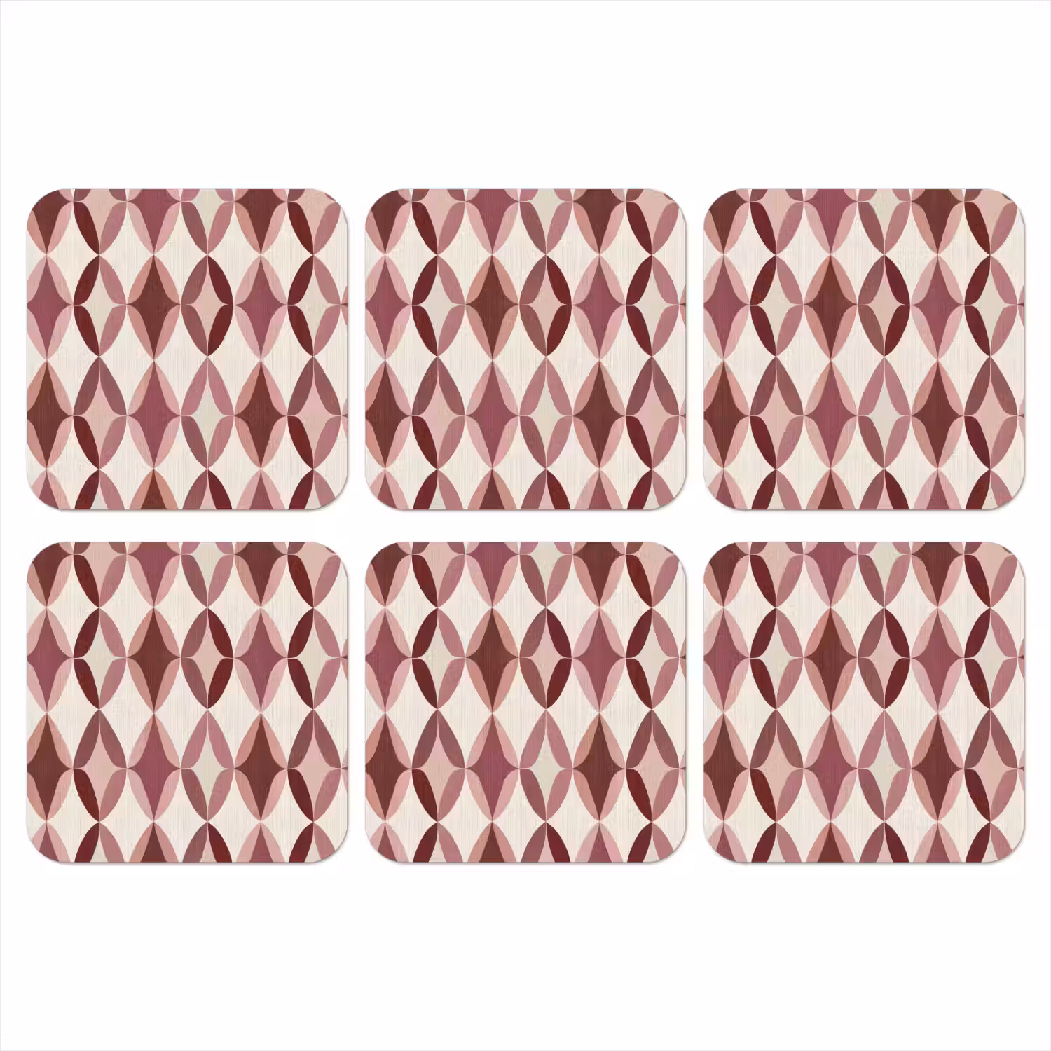 Ovaal - Textuur - Roze onderzetter kurk middel 366 -3d