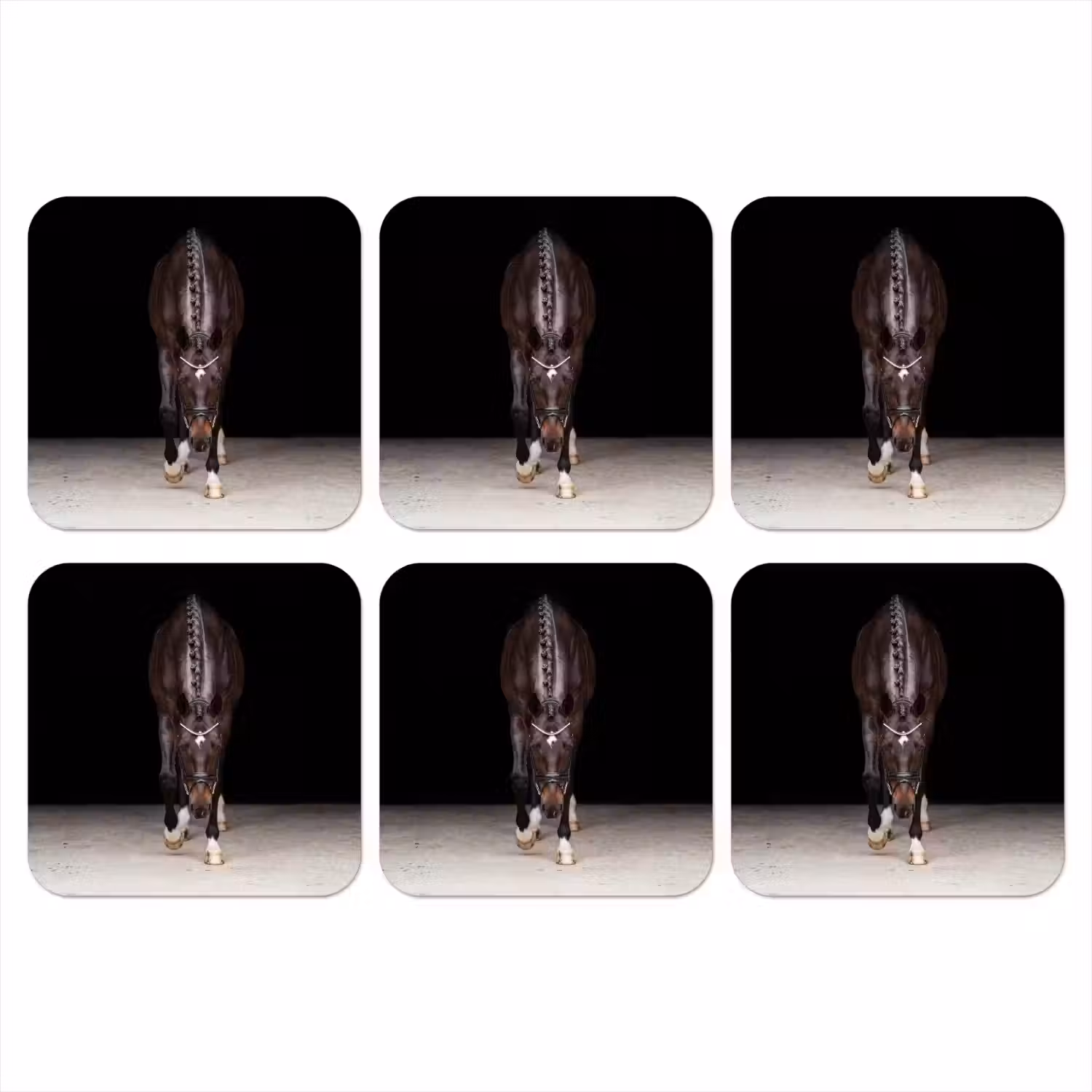 Paard - Modern - Portret onderzetter kurk middel -3d