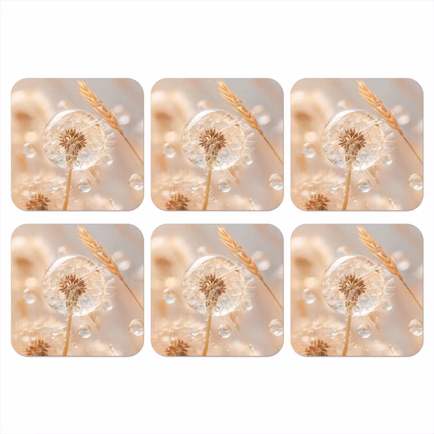 Paardenbloem - Water - Natuur - Stilleven - Modern onderzetter kurk middel -3d