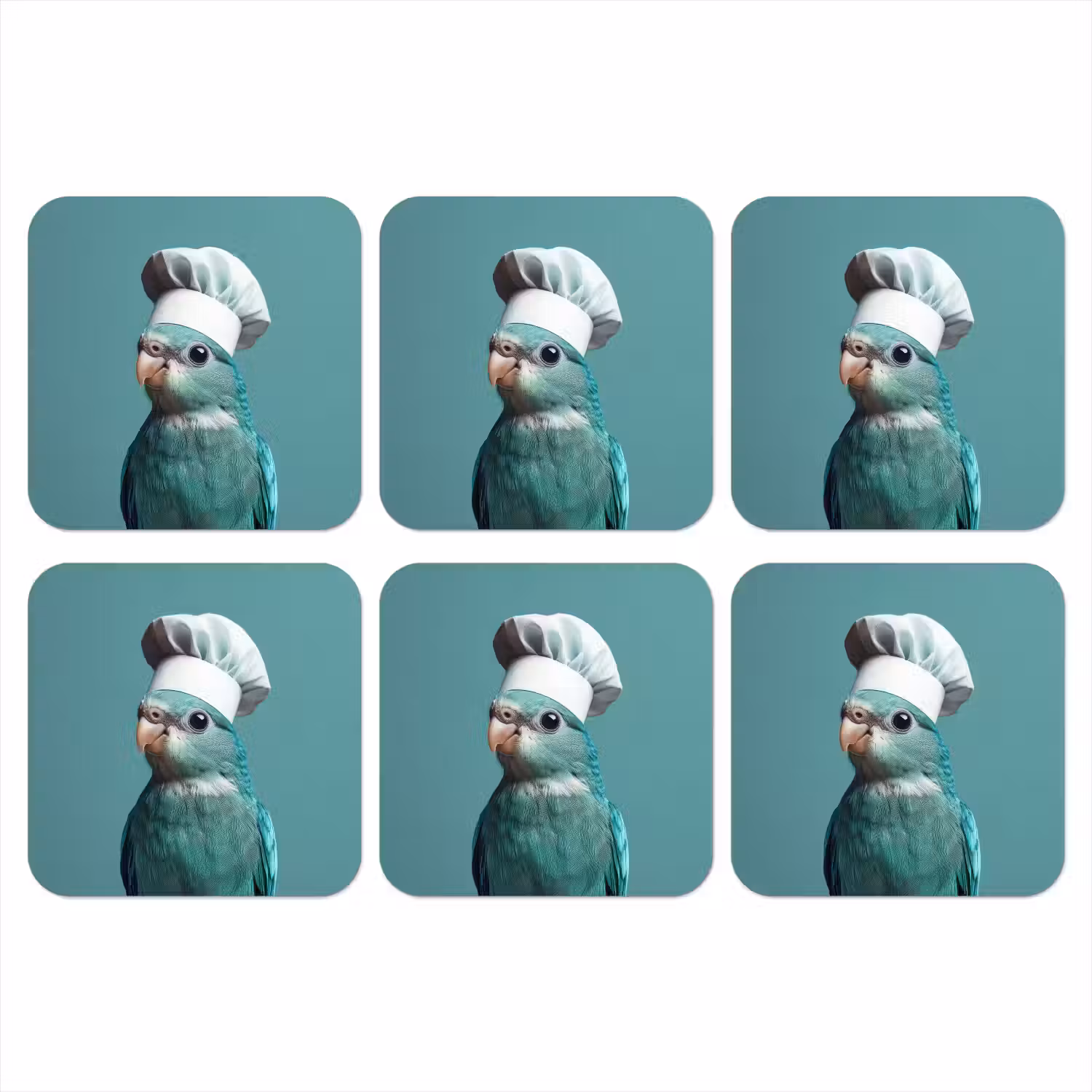 Parkiet - Vogel - Koksmuts - Cute onderzetter kurk middel -3d